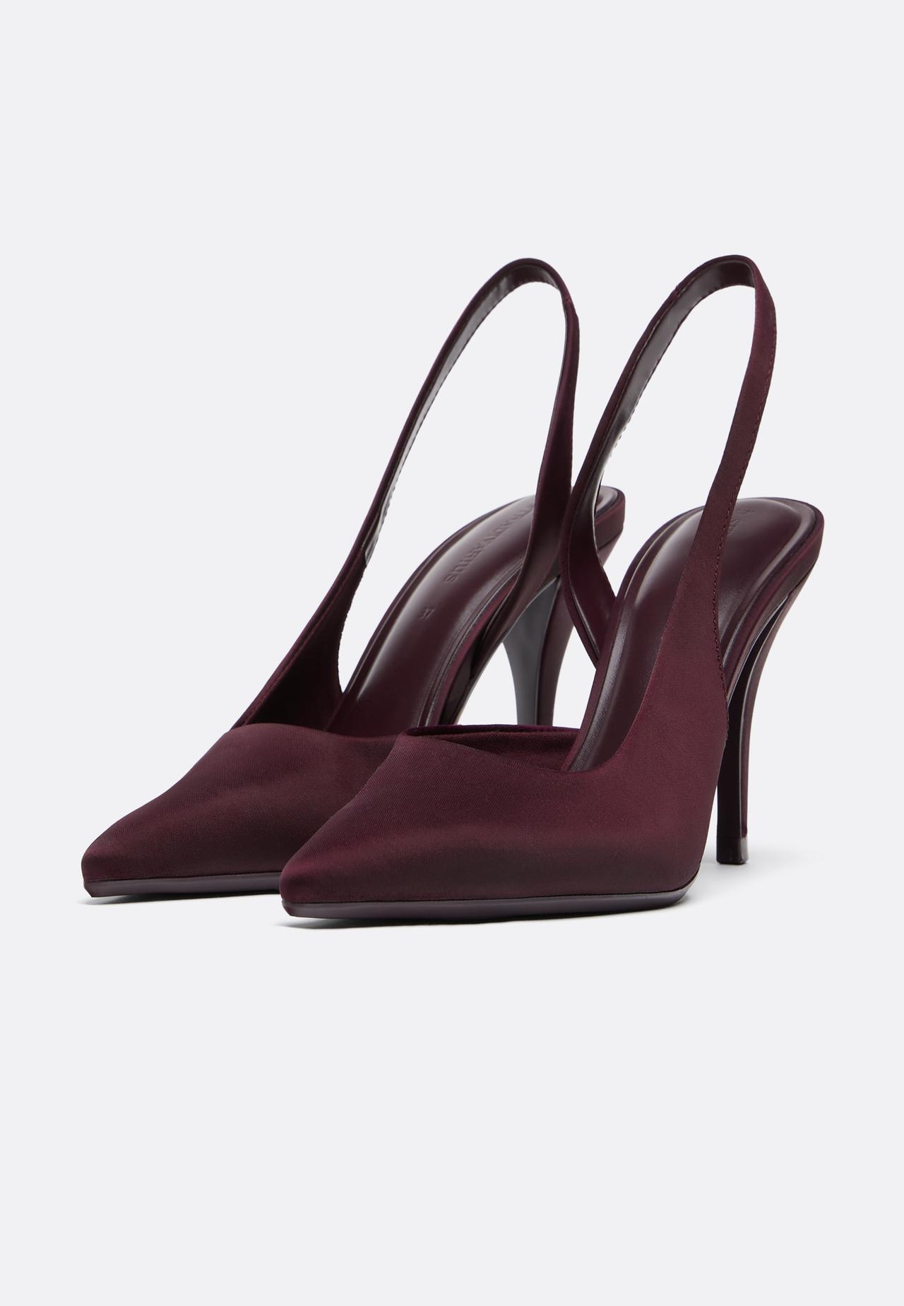 Satin heels — BURGUNDY