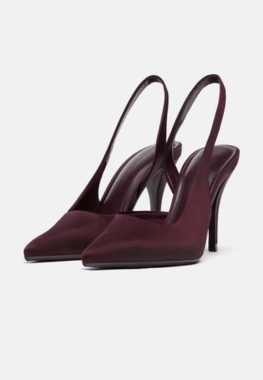 Satin heels — BURGUNDY  2