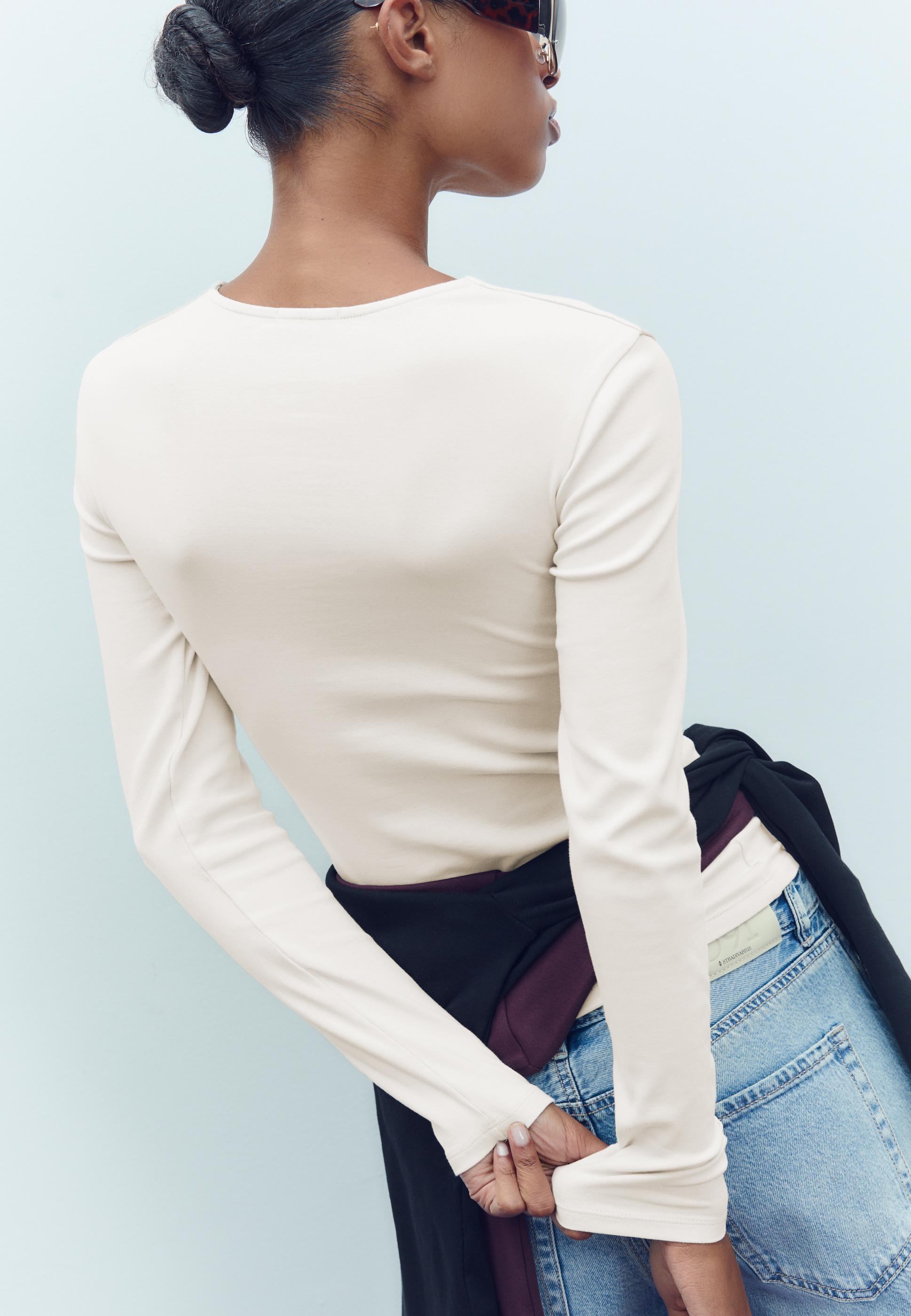 Basic long sleeve T-shirt — Stone