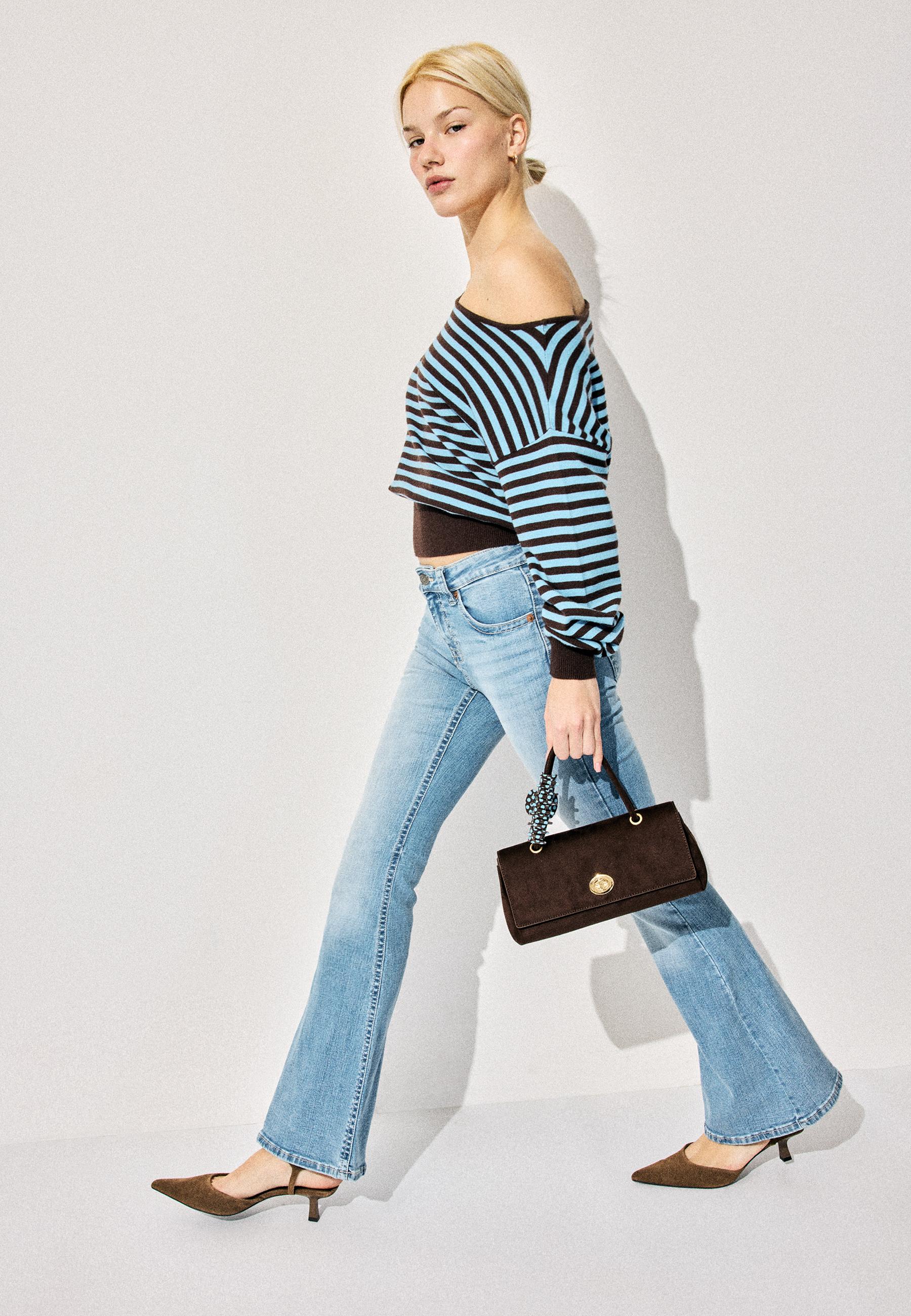 City crossbody bag with double handle — Brown