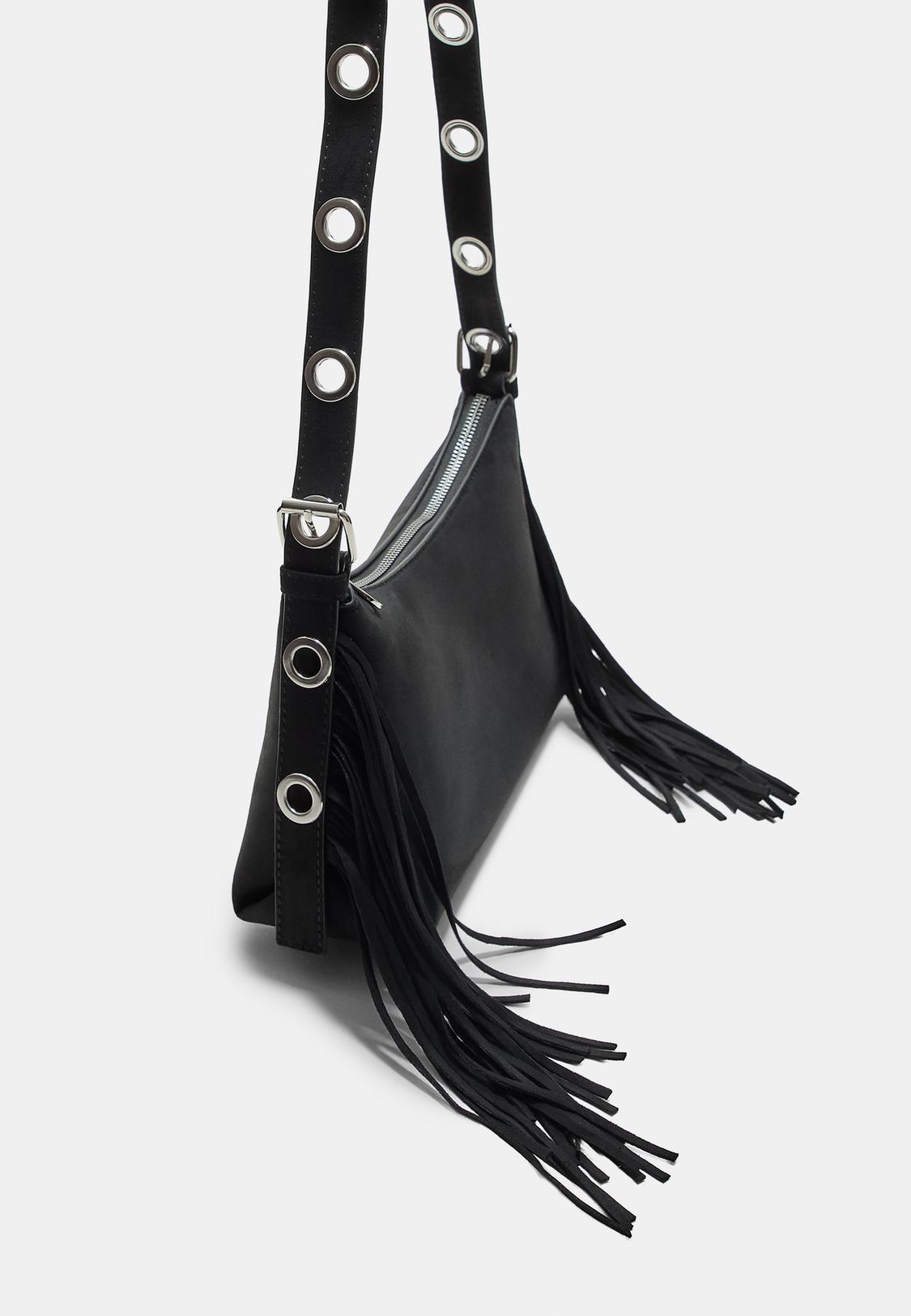 Borsa Tracolla Frange Beige BRASS Workshop Lu04 - Foto 6