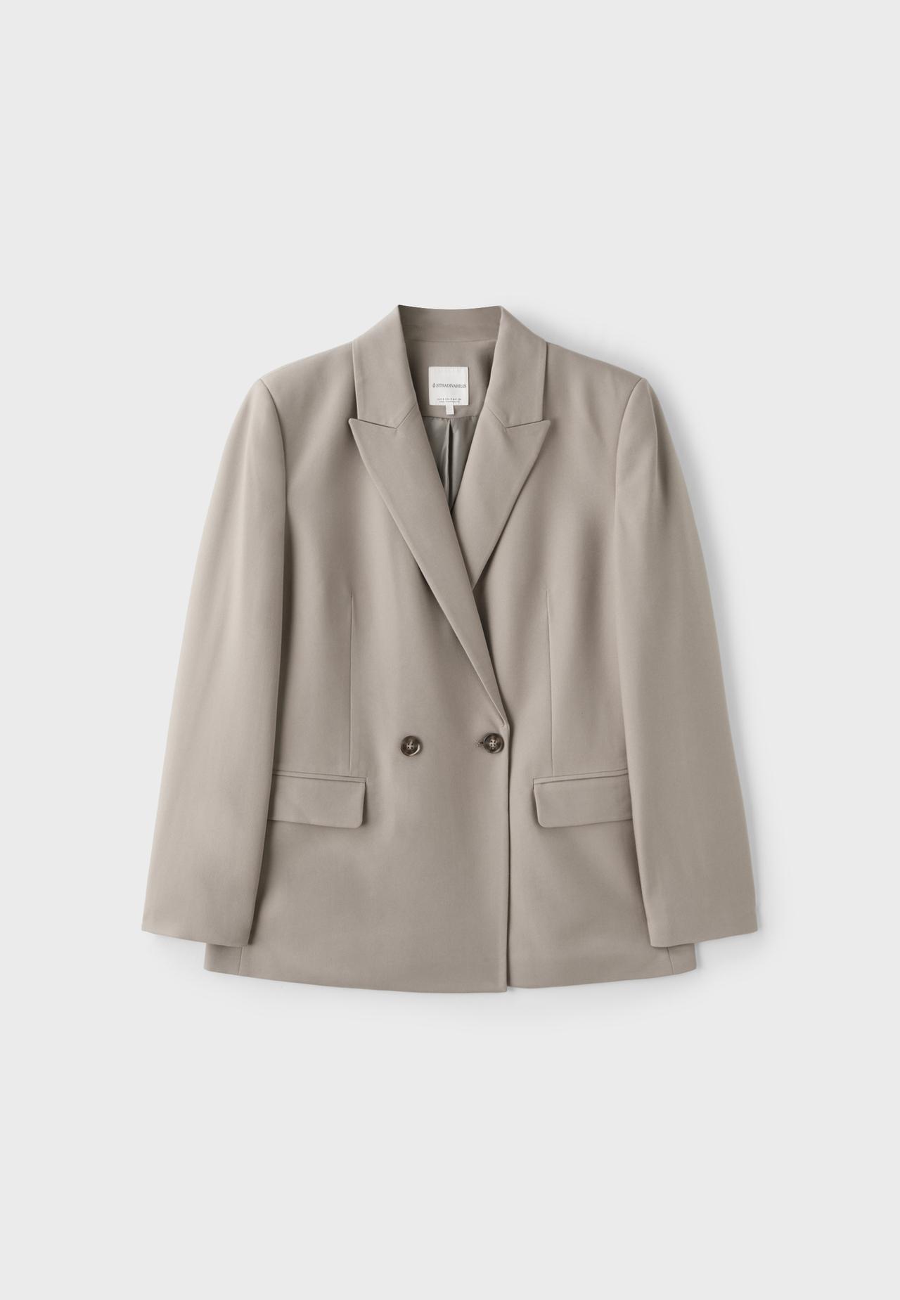 Straight buttoned blazer — Brown