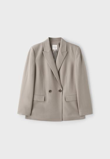 Straight buttoned blazer — Brown 7