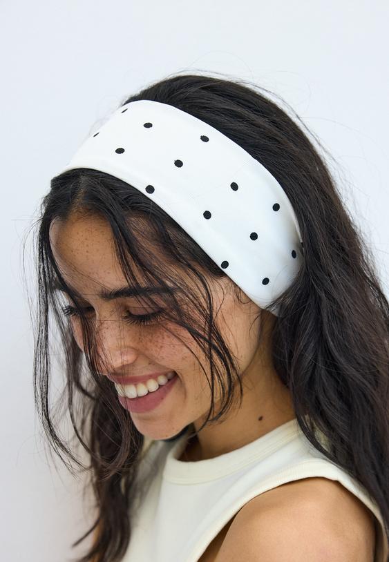 set 2 cintas de pelo elasticas estampado lunares