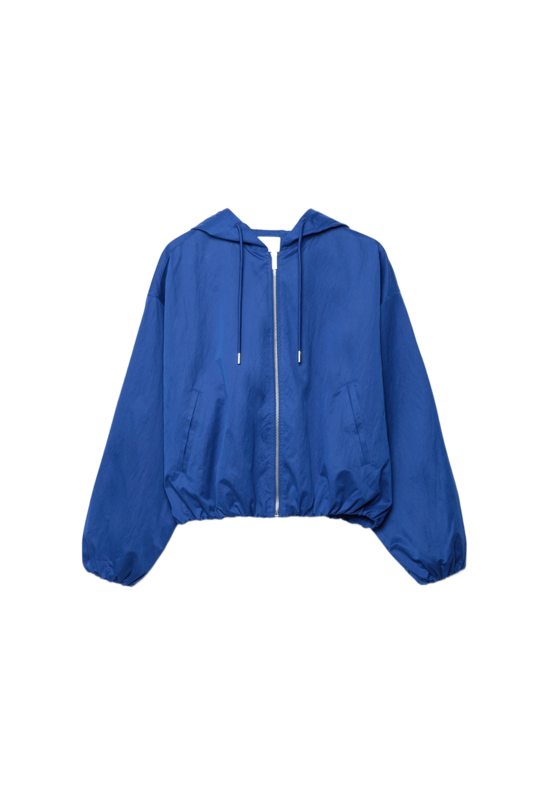 Nylon hooded jacket — Electric blue