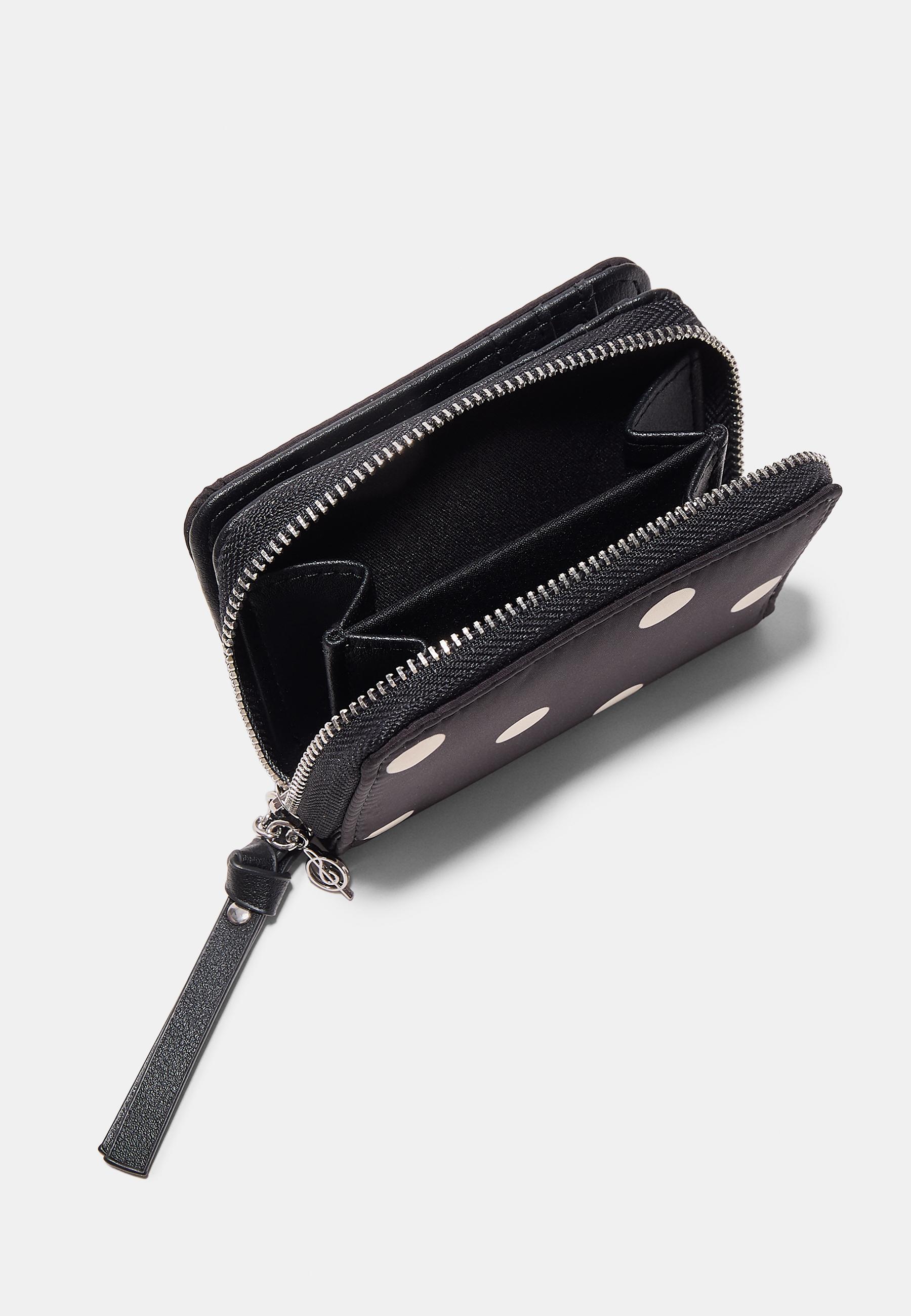 Polka dot card holder purse — Black
