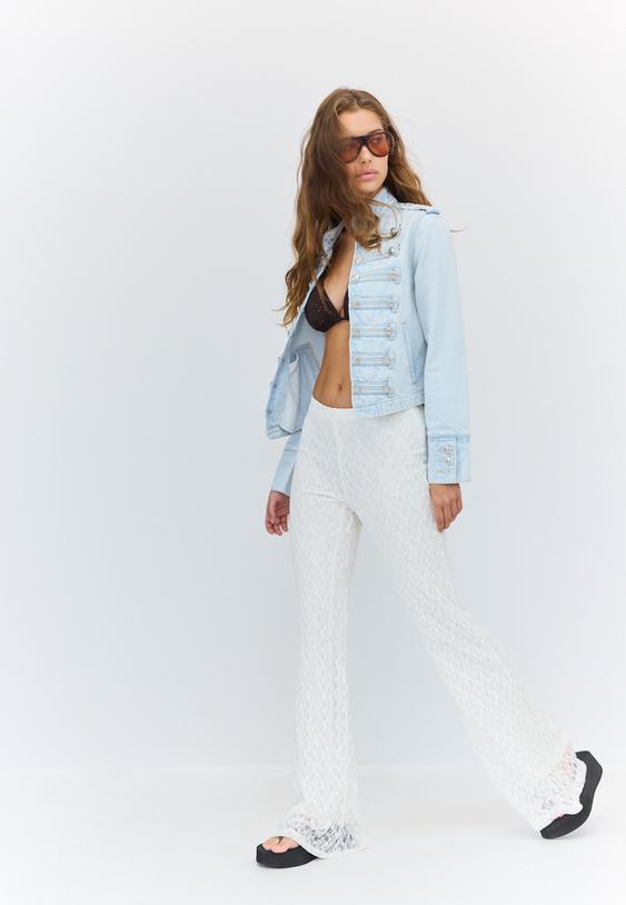 pantalon flare encaje