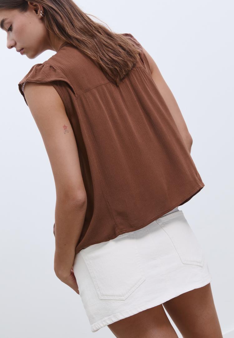 blouse a volants fluide