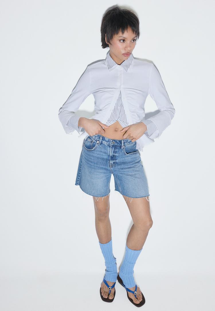 Stradivarius D93 Longline Denimshortsit 0-715 34