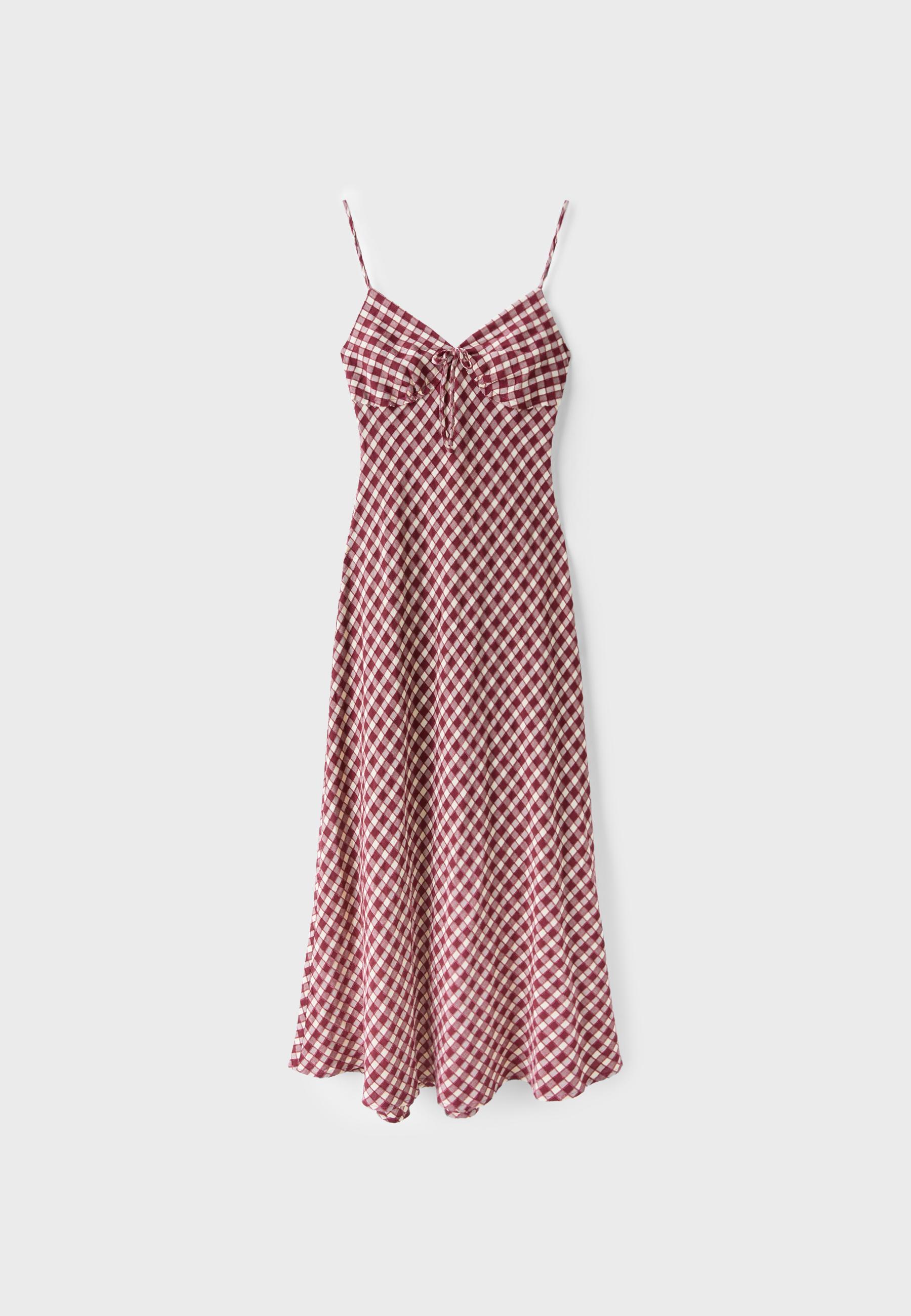 Gingham midi dress