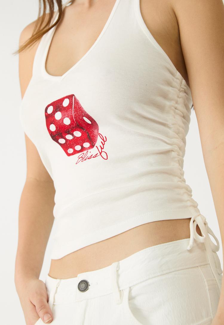 top halter estampado dado