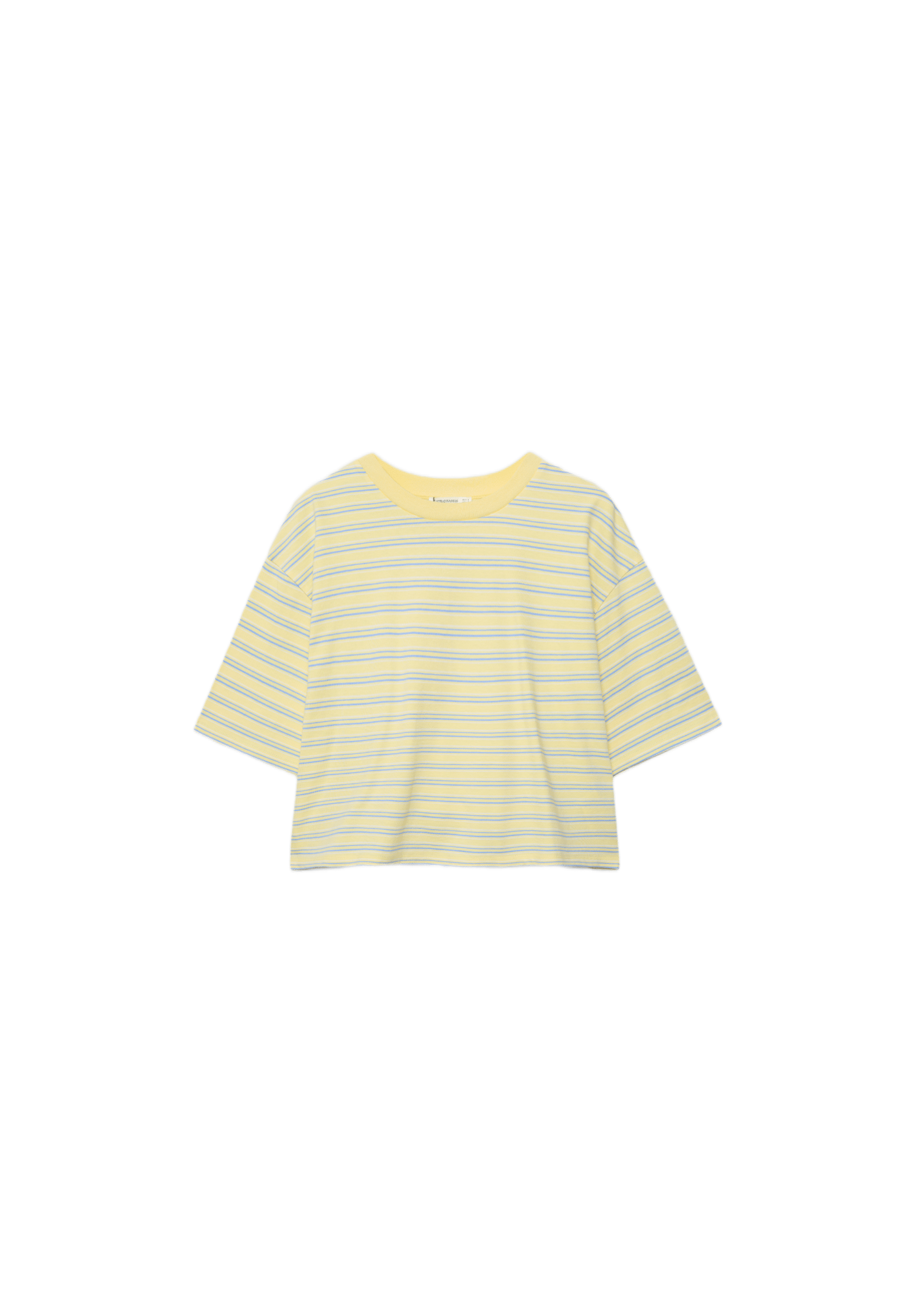 Striped short sleeve T-shirt — Pastel yellow
