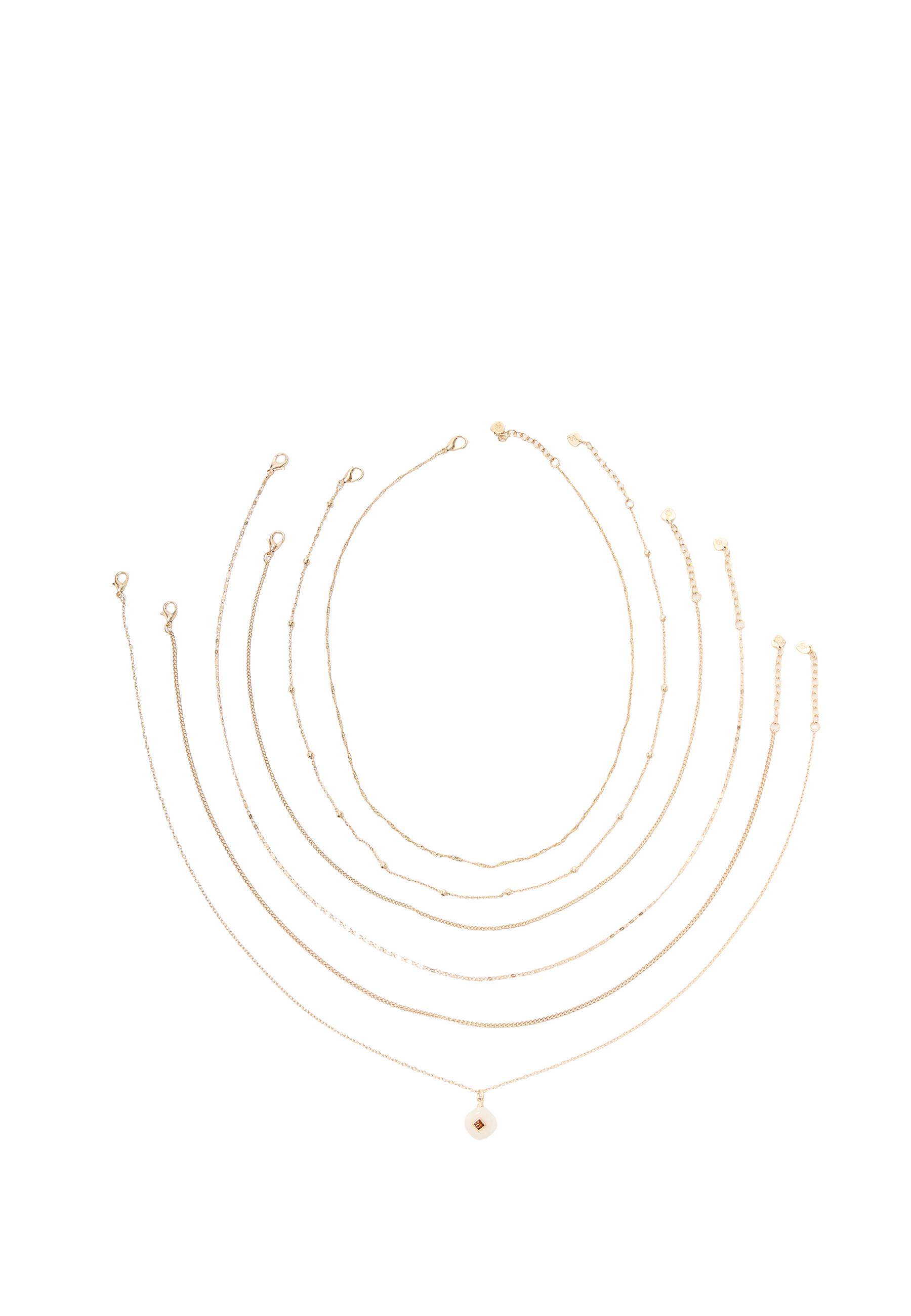 Set of 6 charm necklaces — Gold