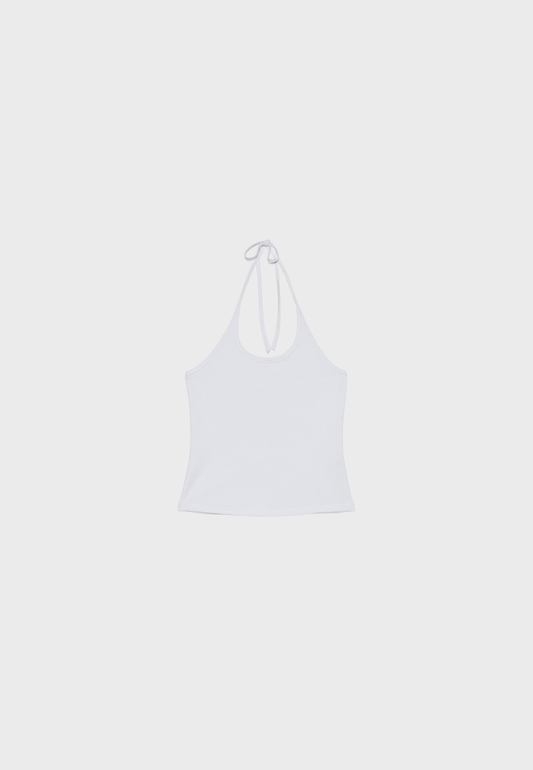 Knit halter top — Ecru