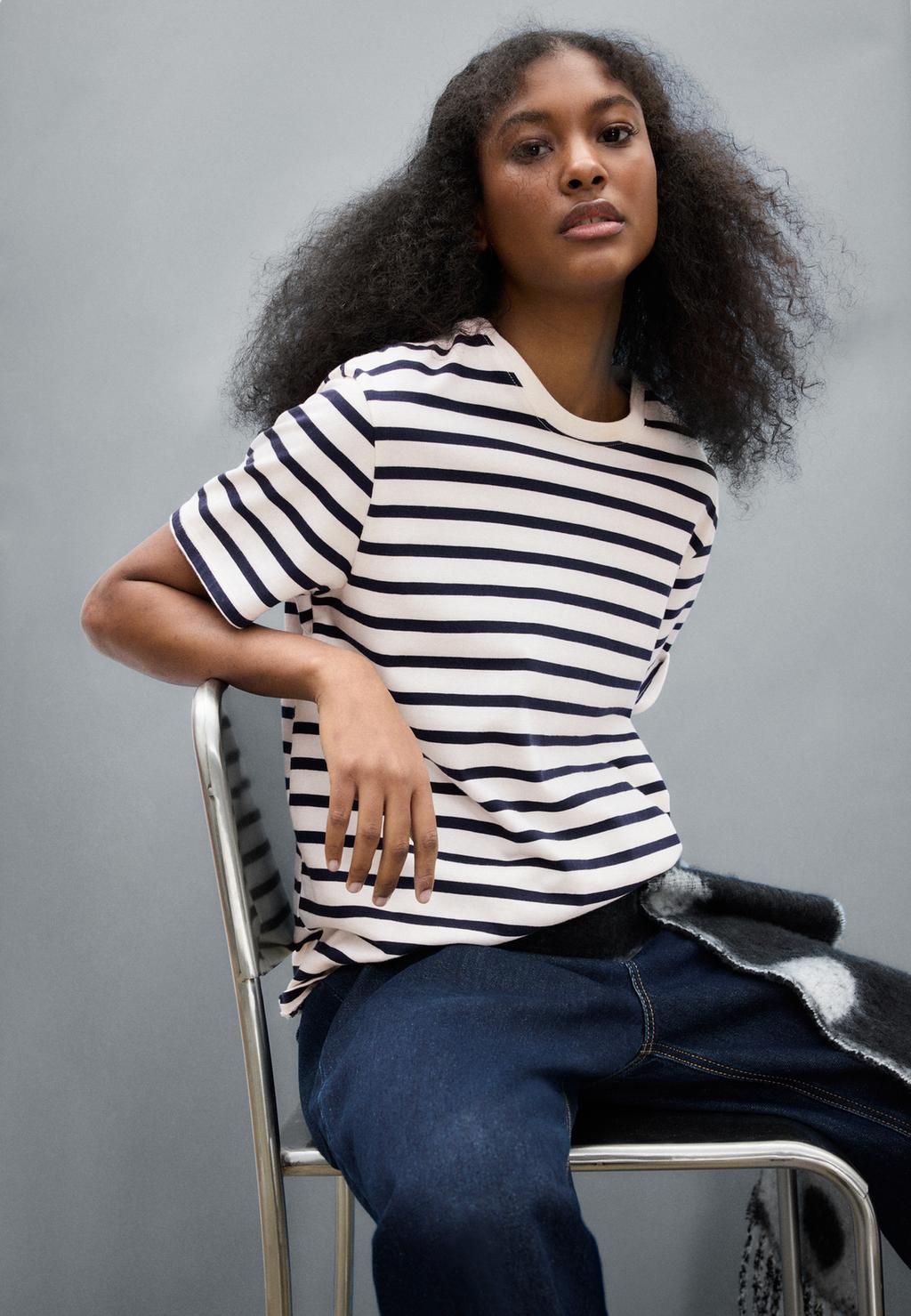 Базовая футболка boxy heavy weight в полоску