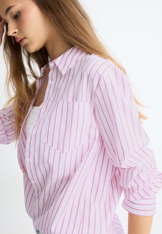 camisa basica bolsillo popelin rayas l06010635
