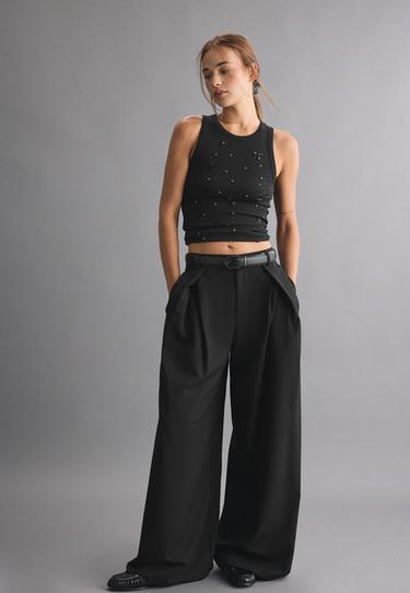Maxi-darted trousers with belt — Black 2