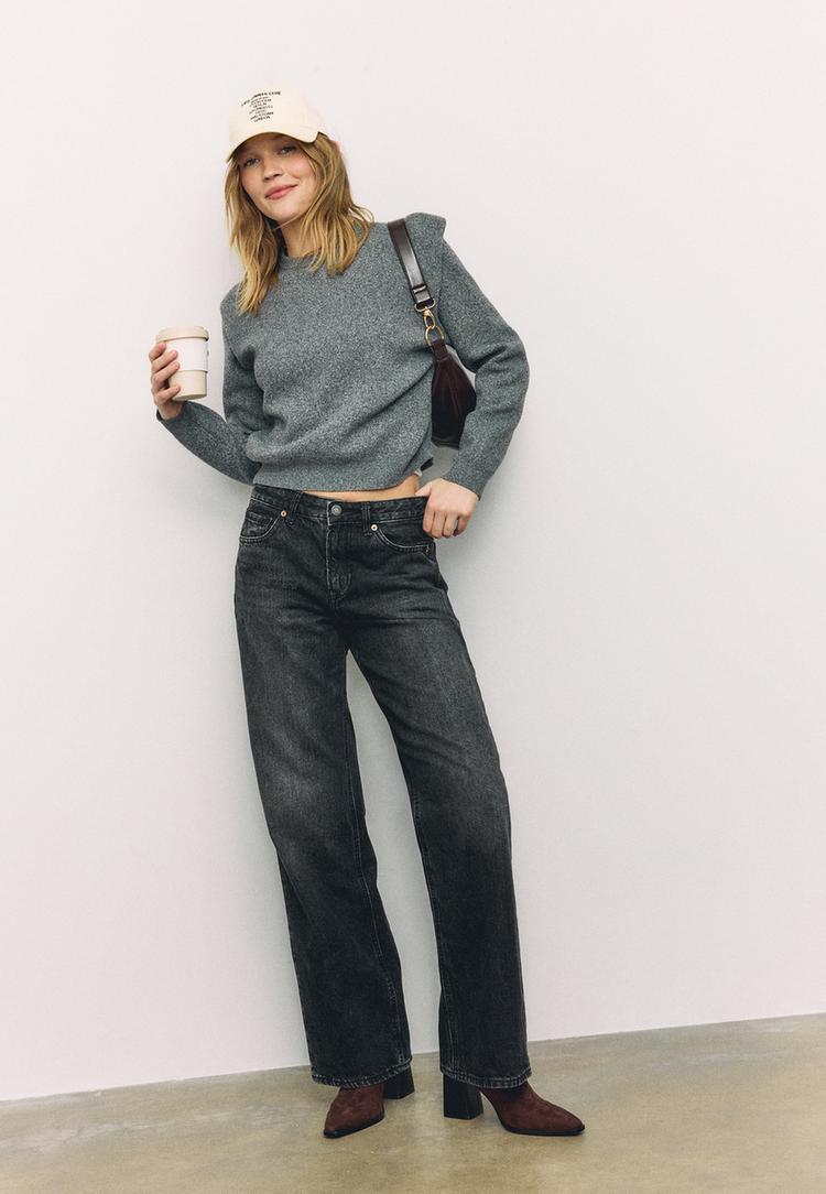 maglione in maglia con spalline