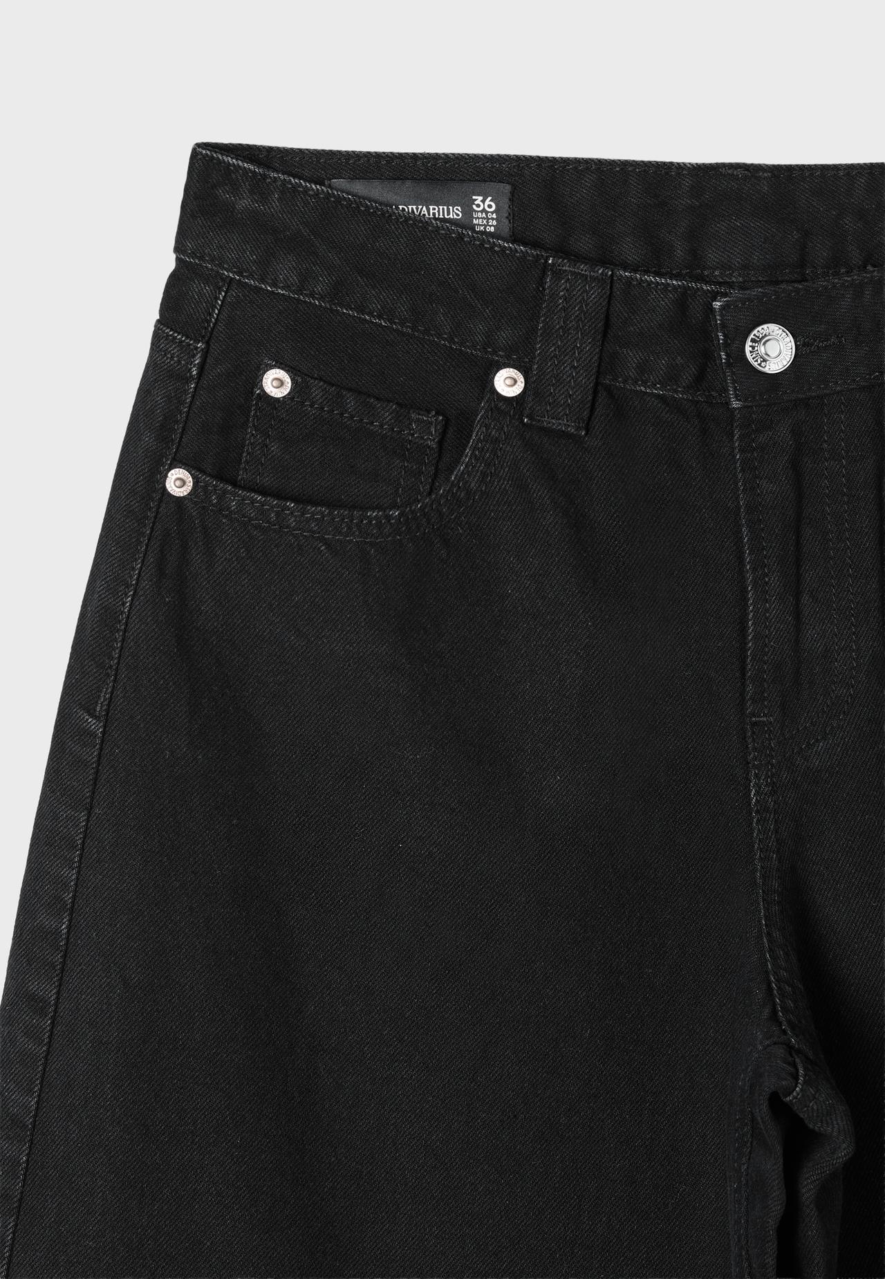 D80 Barrel jeans — BLACK DENIM WASHED EFFECT