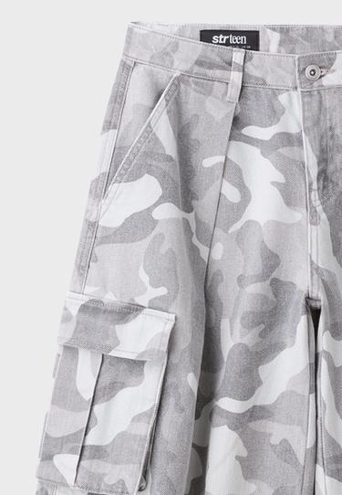 Printed twill Bermuda shorts — Grey 9