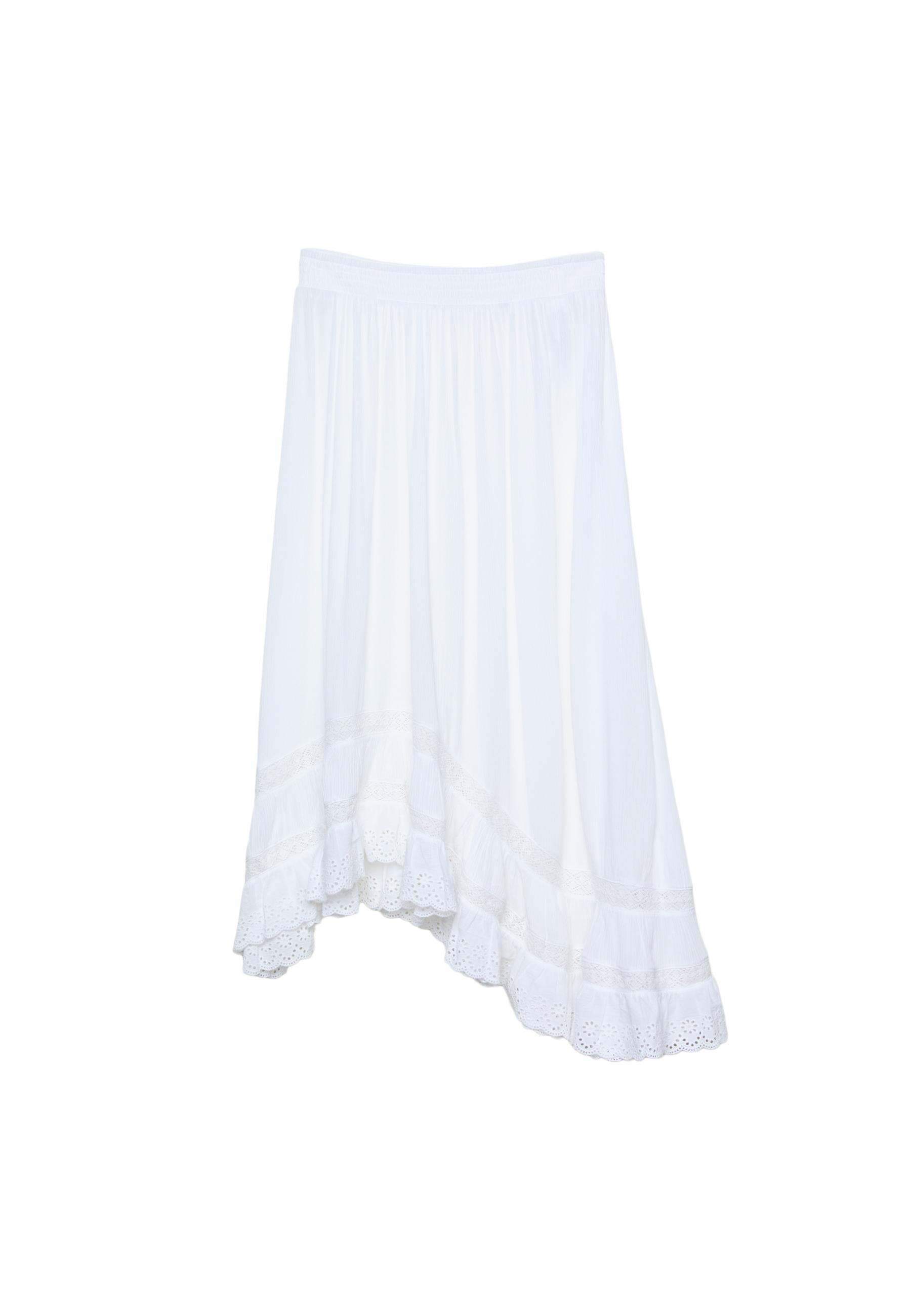 Asymmetric ruffled midi skirt - Women's fashion
