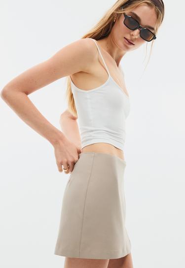 Side split skort — Brown 3