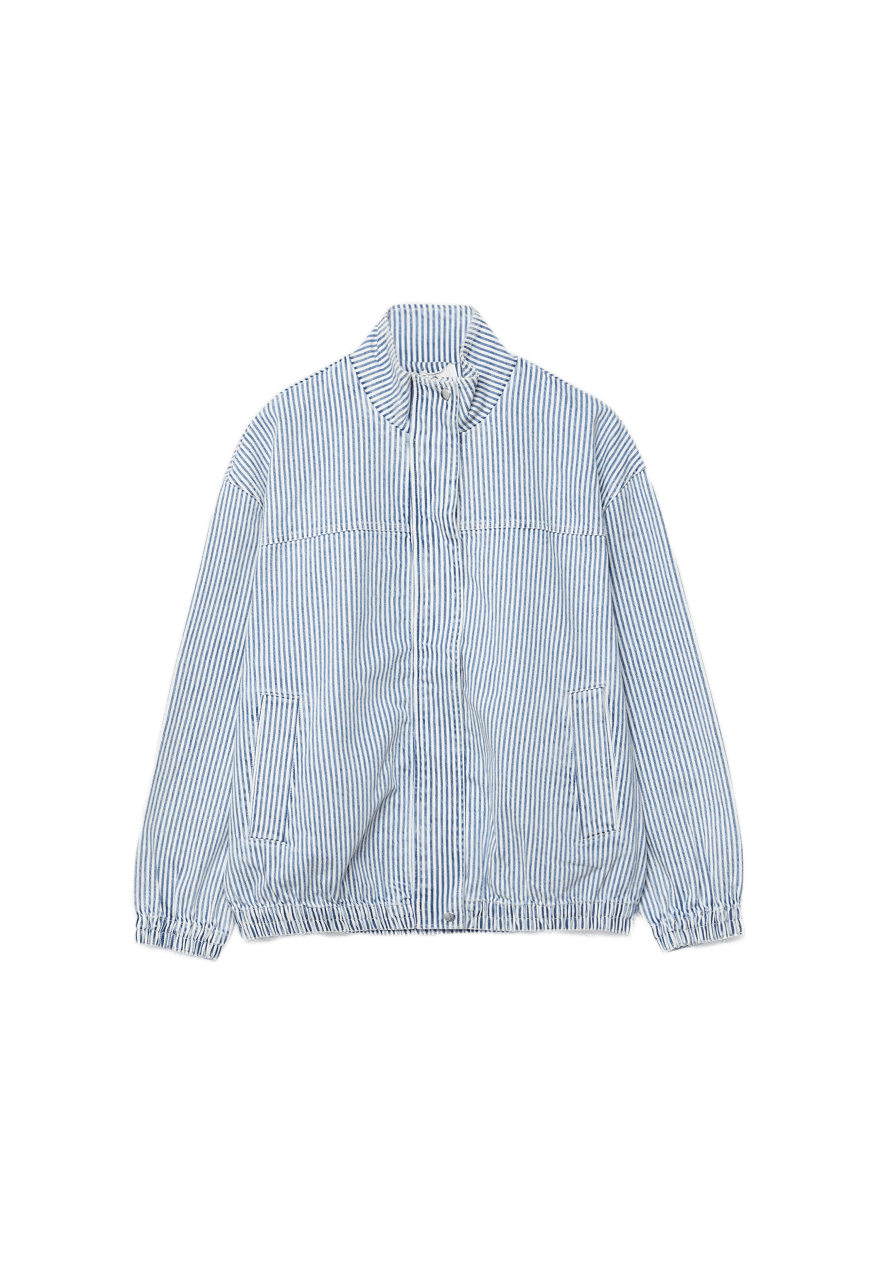 Çizgili denim ceket - Görsel 16