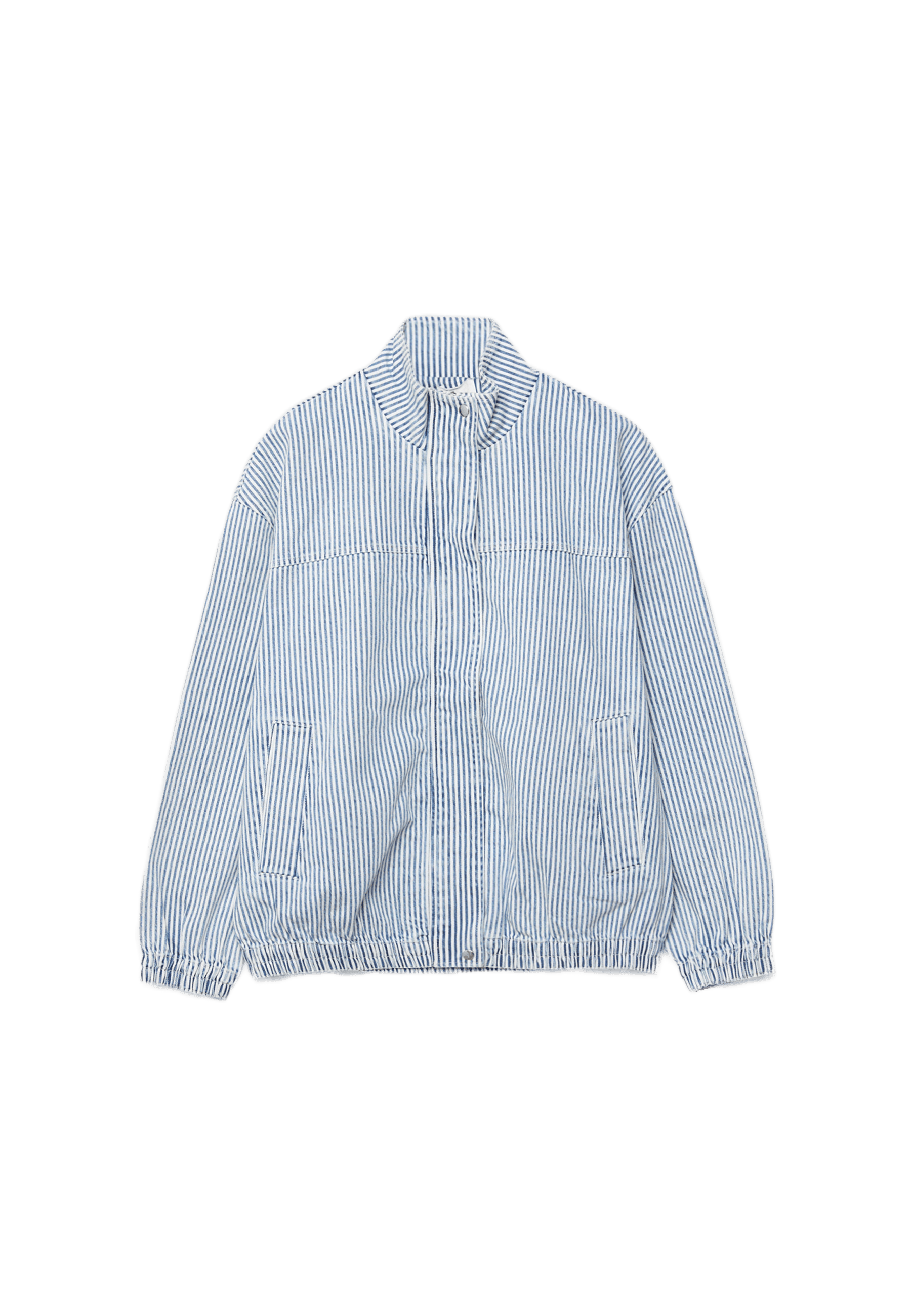 Striped denim jacket — GREY DENIM WASH