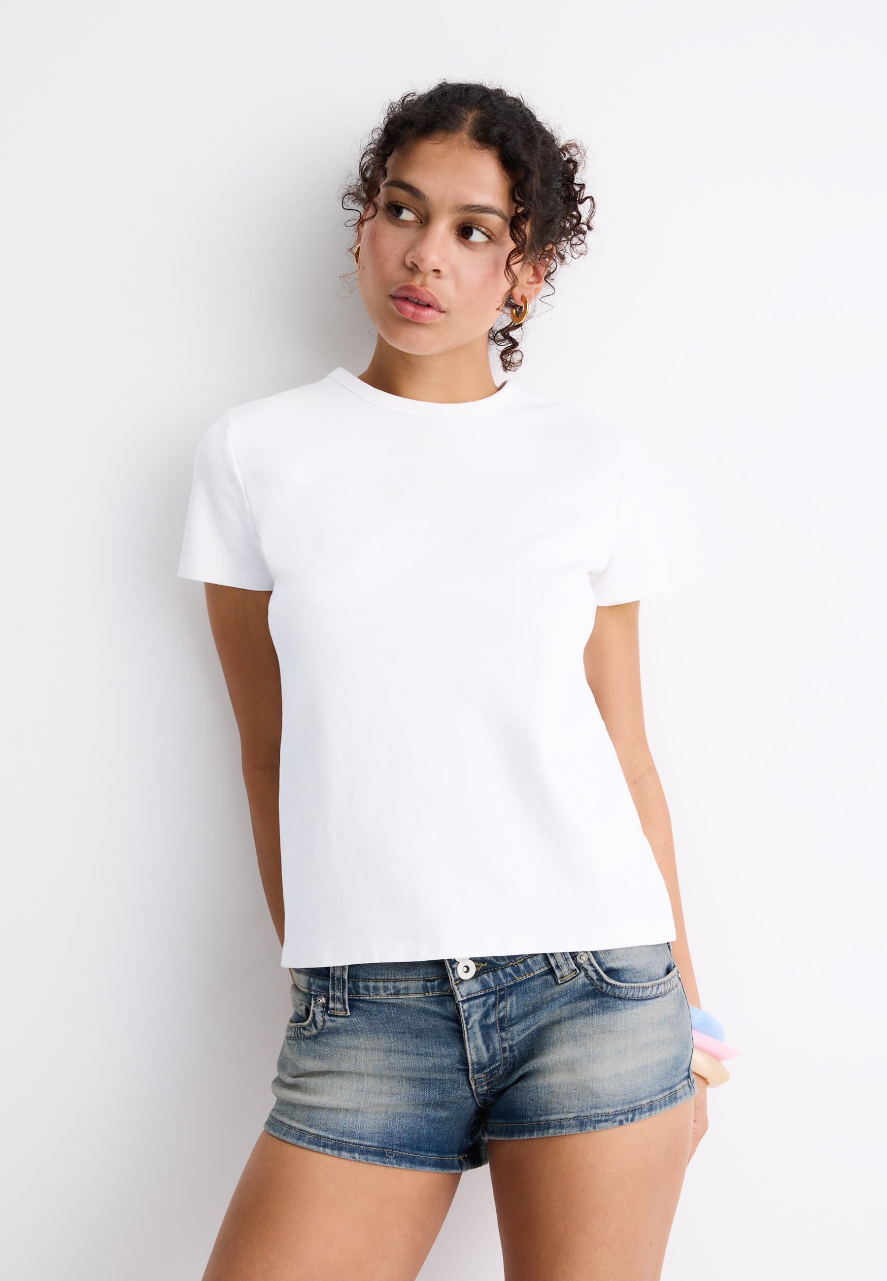 Basic regular yumuşak dokulu t-shirt