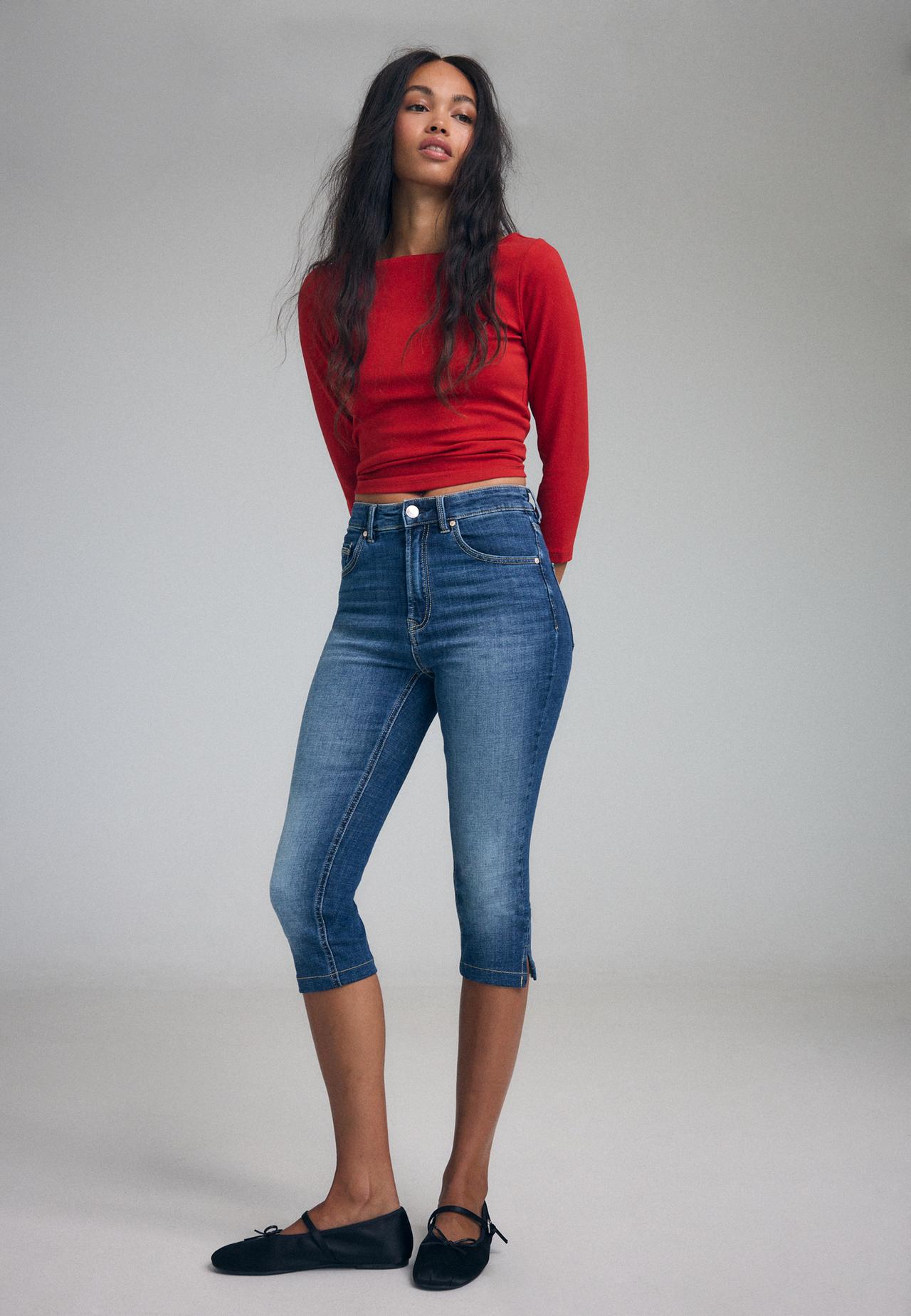 Capris jeans — MEDIUM BLUE DENIM