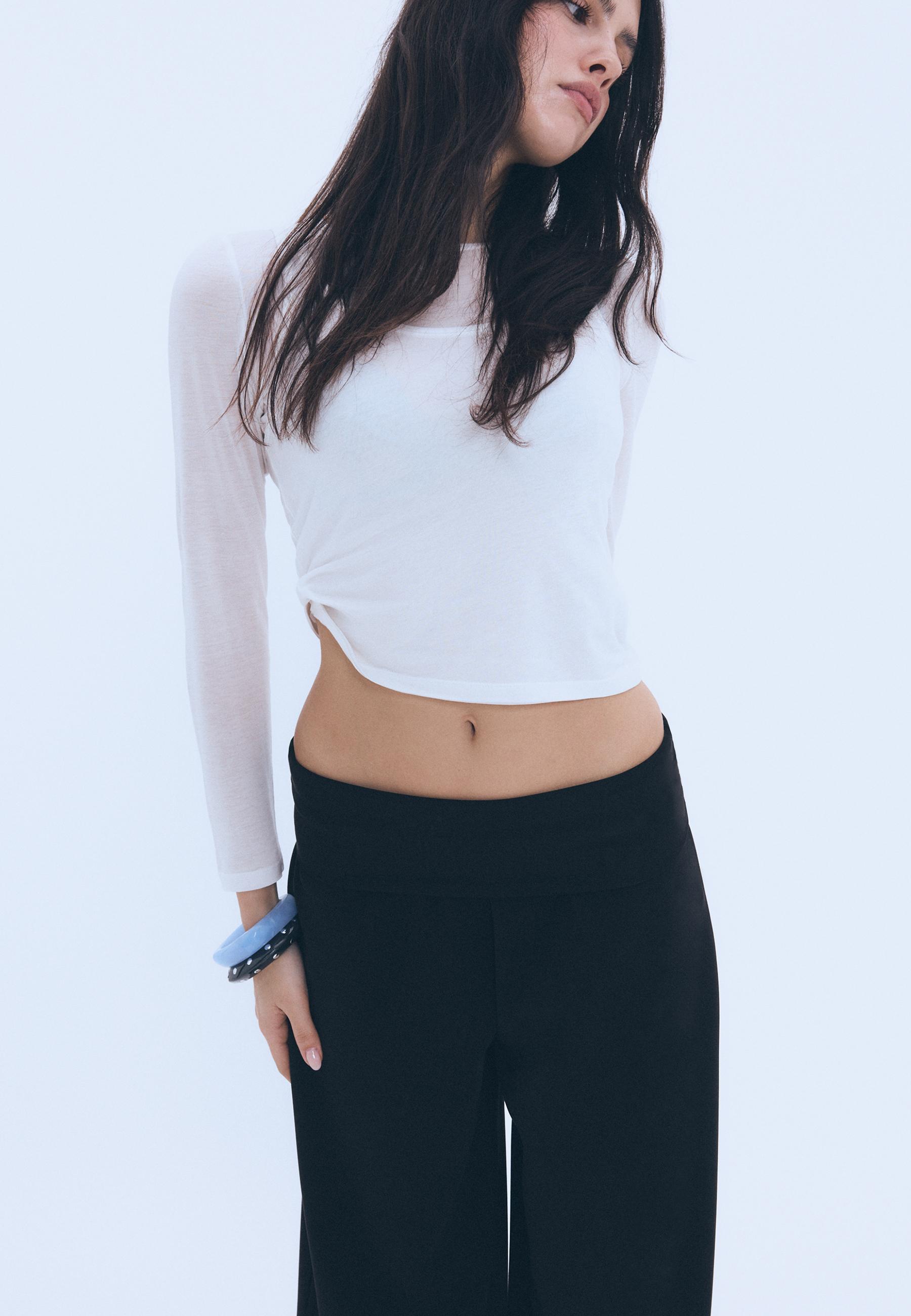 Stradivarius Balon jogger pantolon, katlamalı bel, yumuşak doku görsel 5