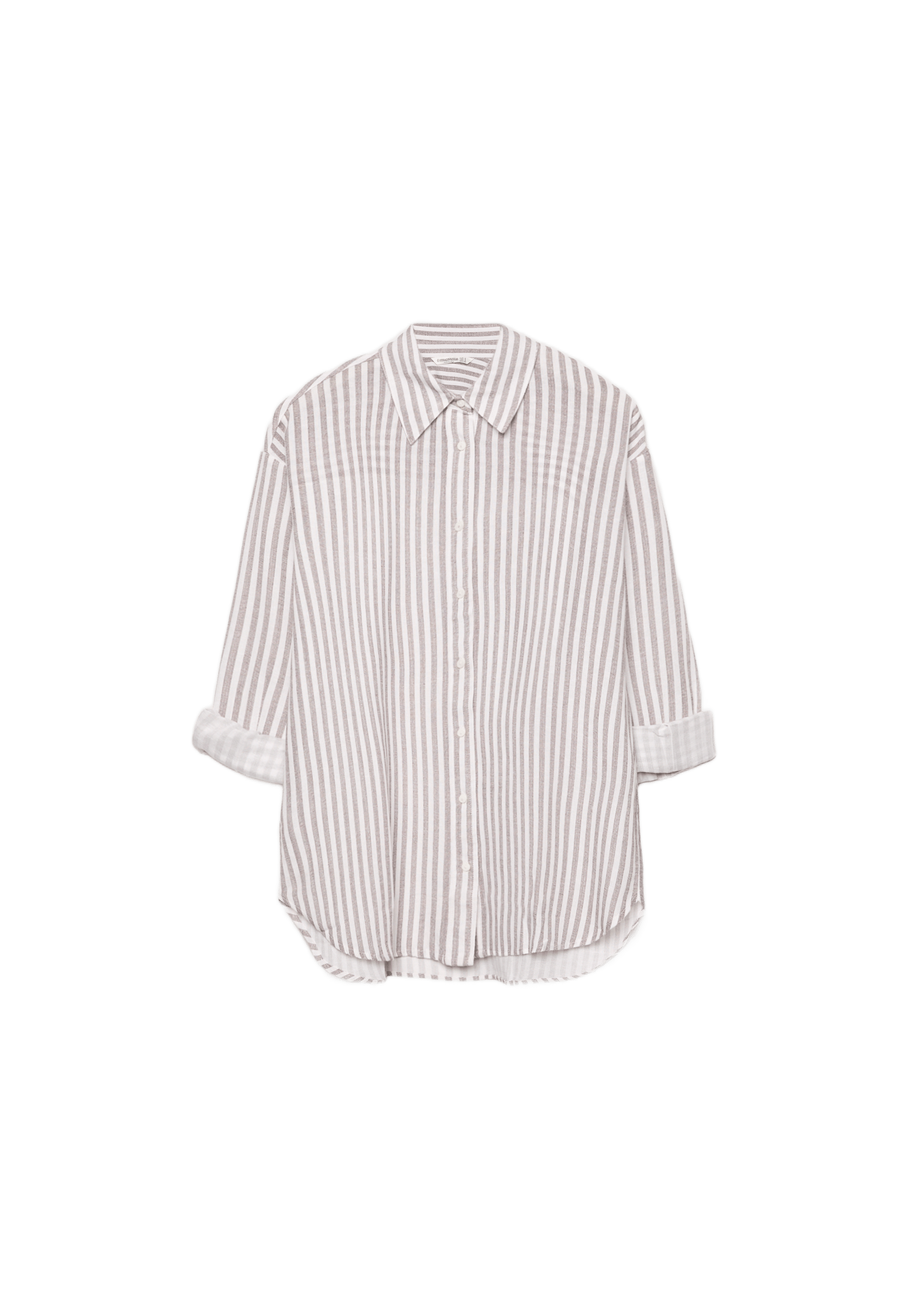 Linen-effect shirt — Brown