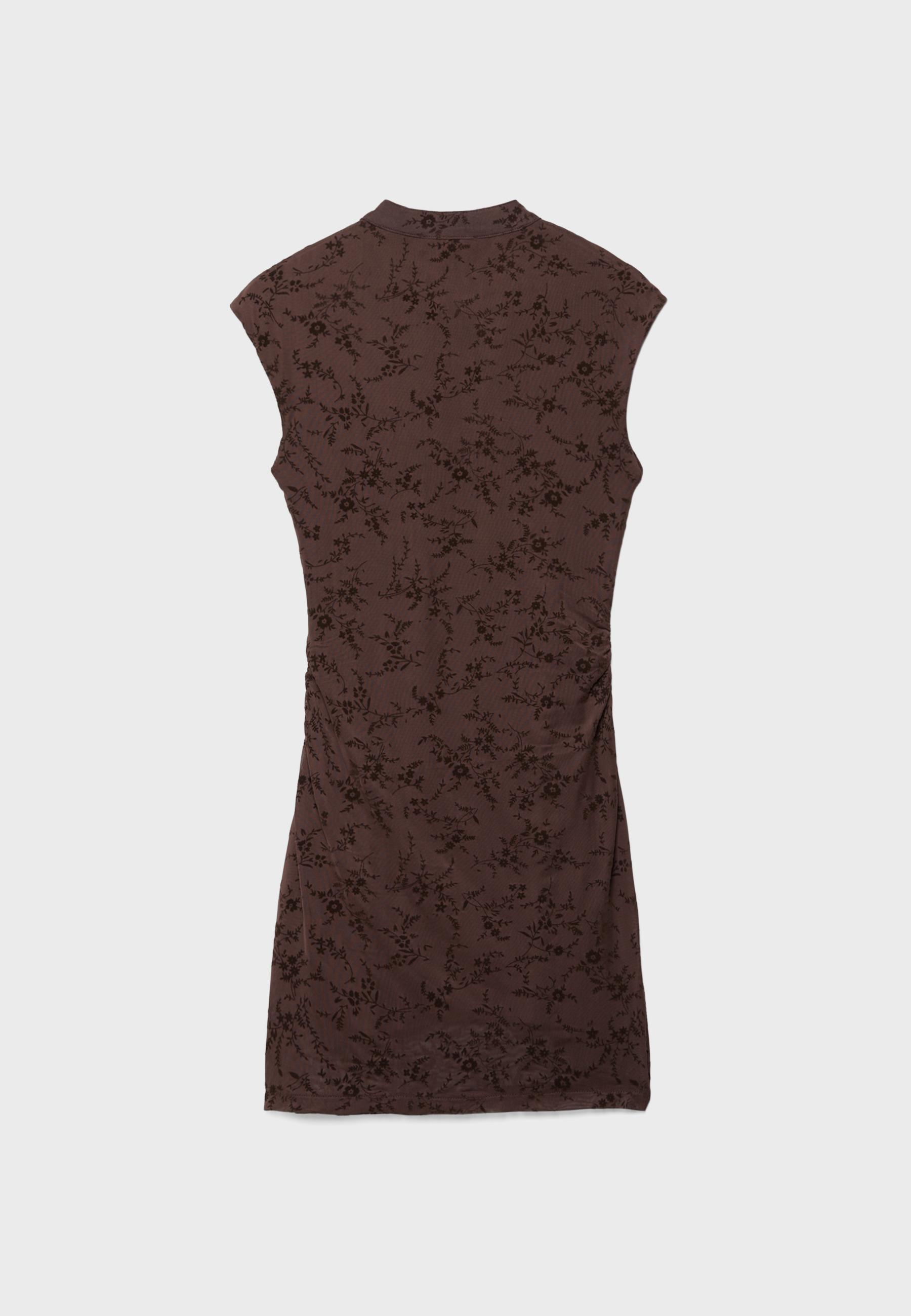 Short qipao style dress — Brown