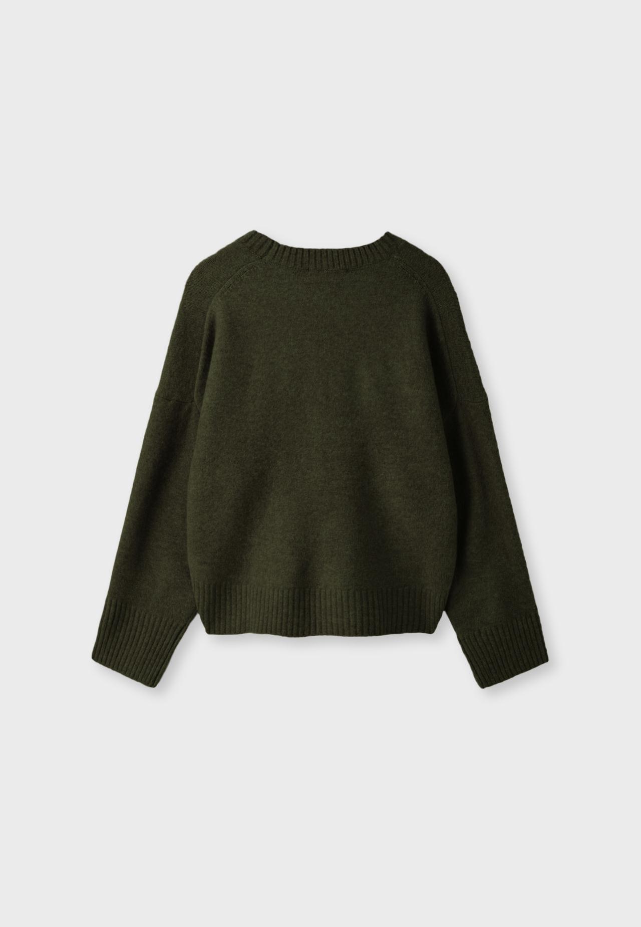 Soft-touch basic knit jumper — Khaki