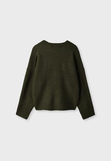 Soft-touch basic knit jumper — Khaki 8
