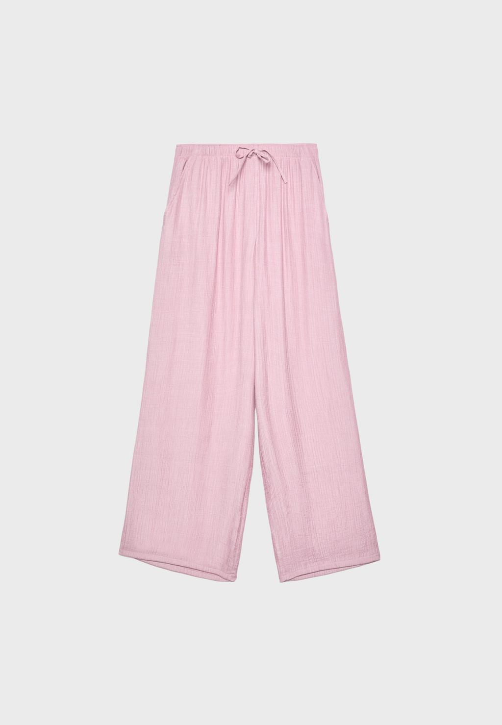 Pantalón fluido largo textura