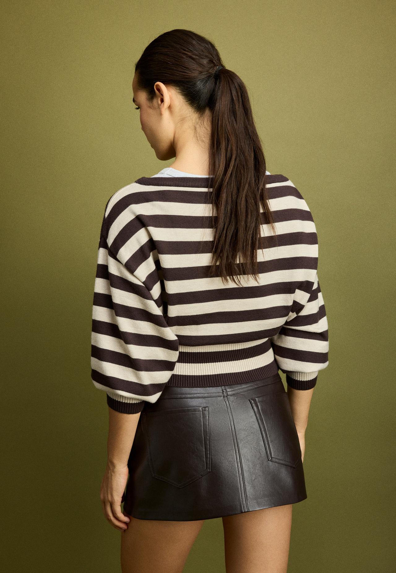 D62 leather effect skort — Brown