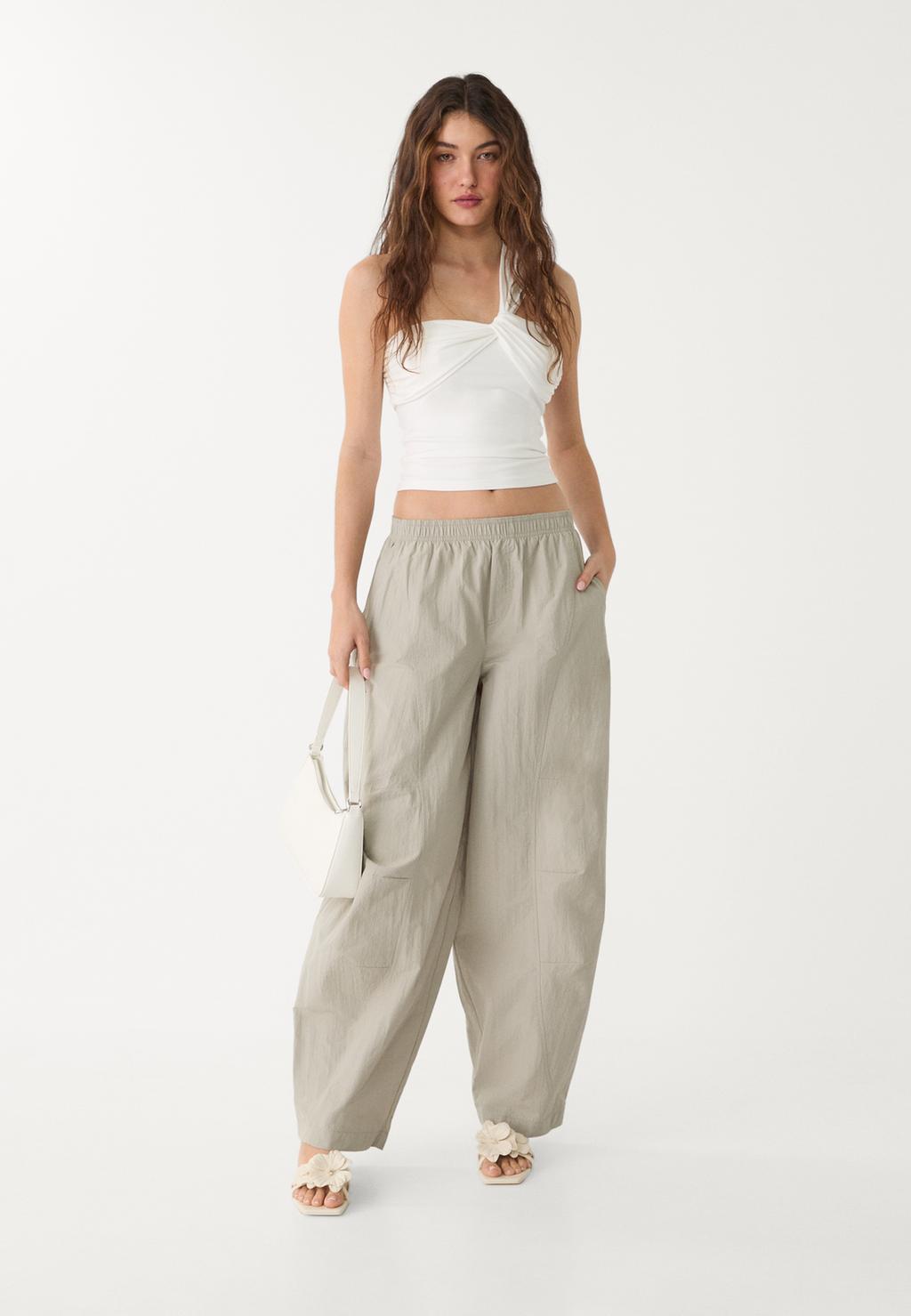 Technical balloon fit trousers