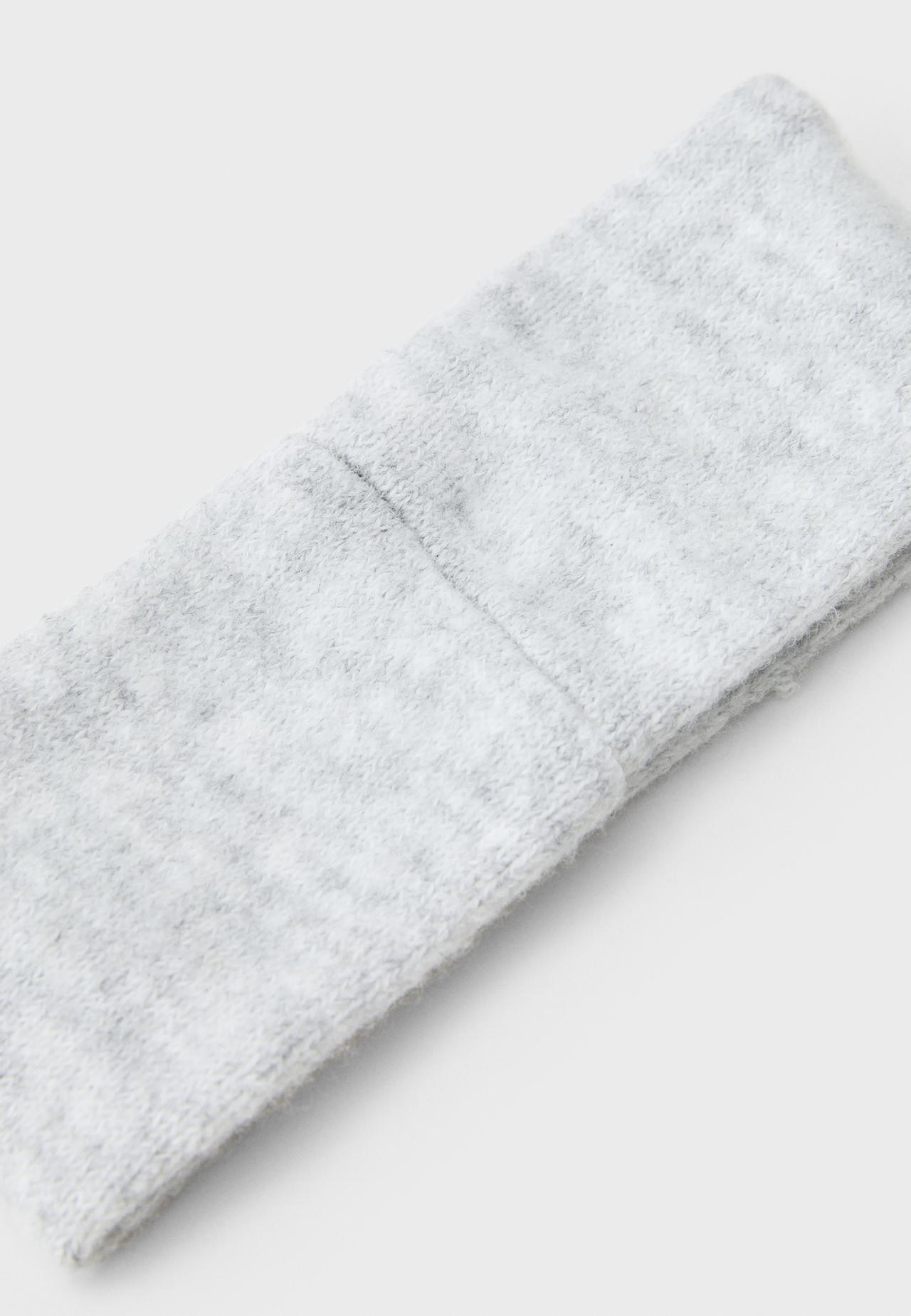 Embroidered knit headband — Grey melange