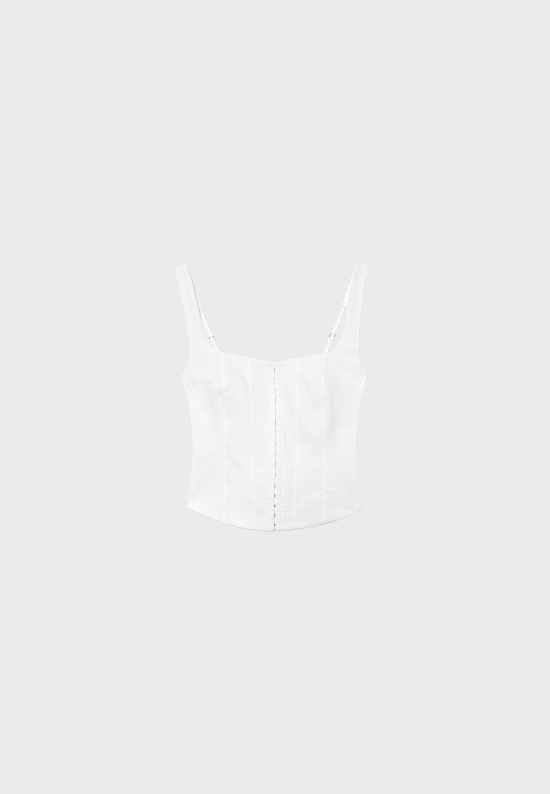 Corset top with straps — White