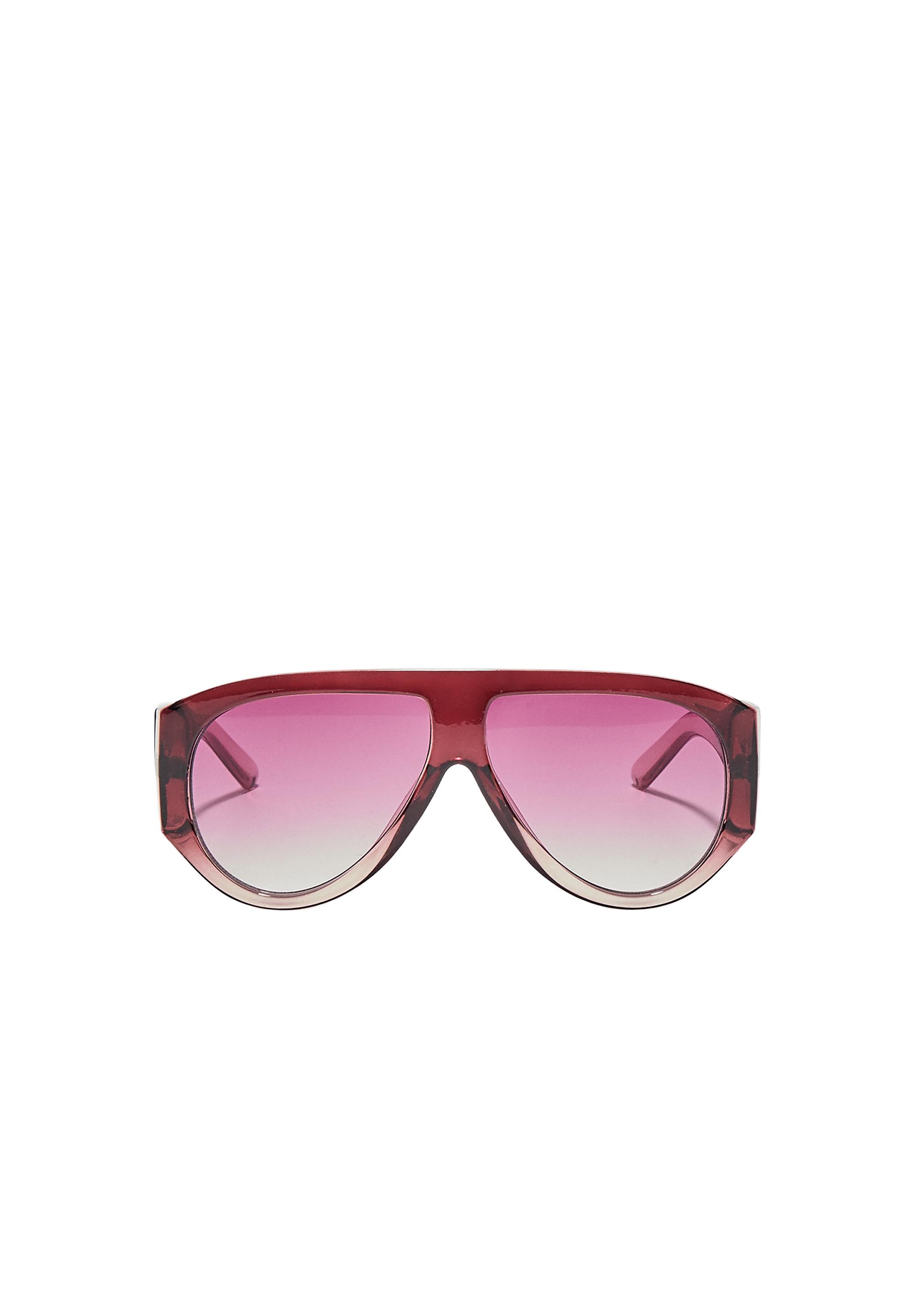 Oval resin sunglasses — Burgundy (alternate view)