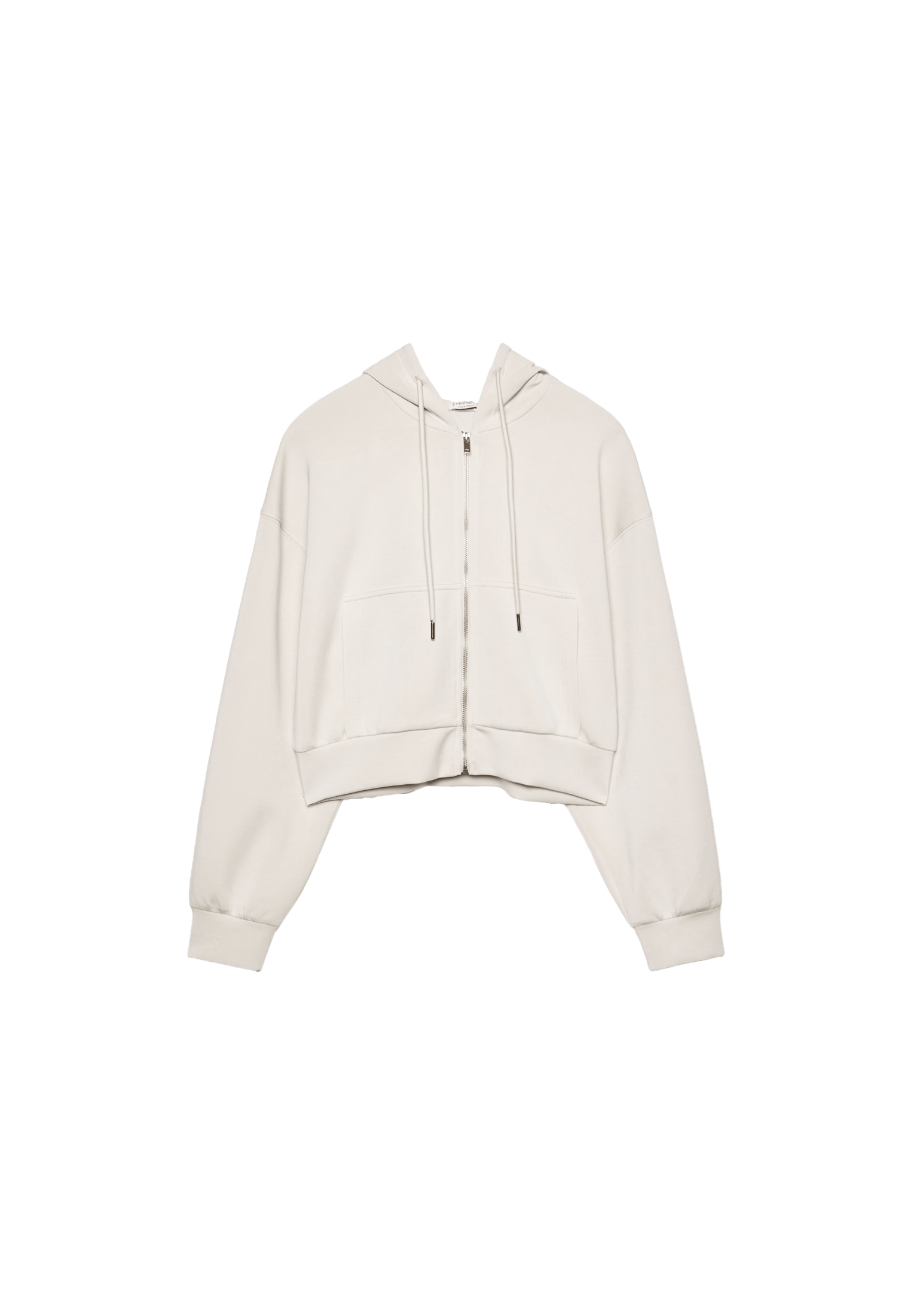 Soft-feel zip-up sweatshirt — Stone