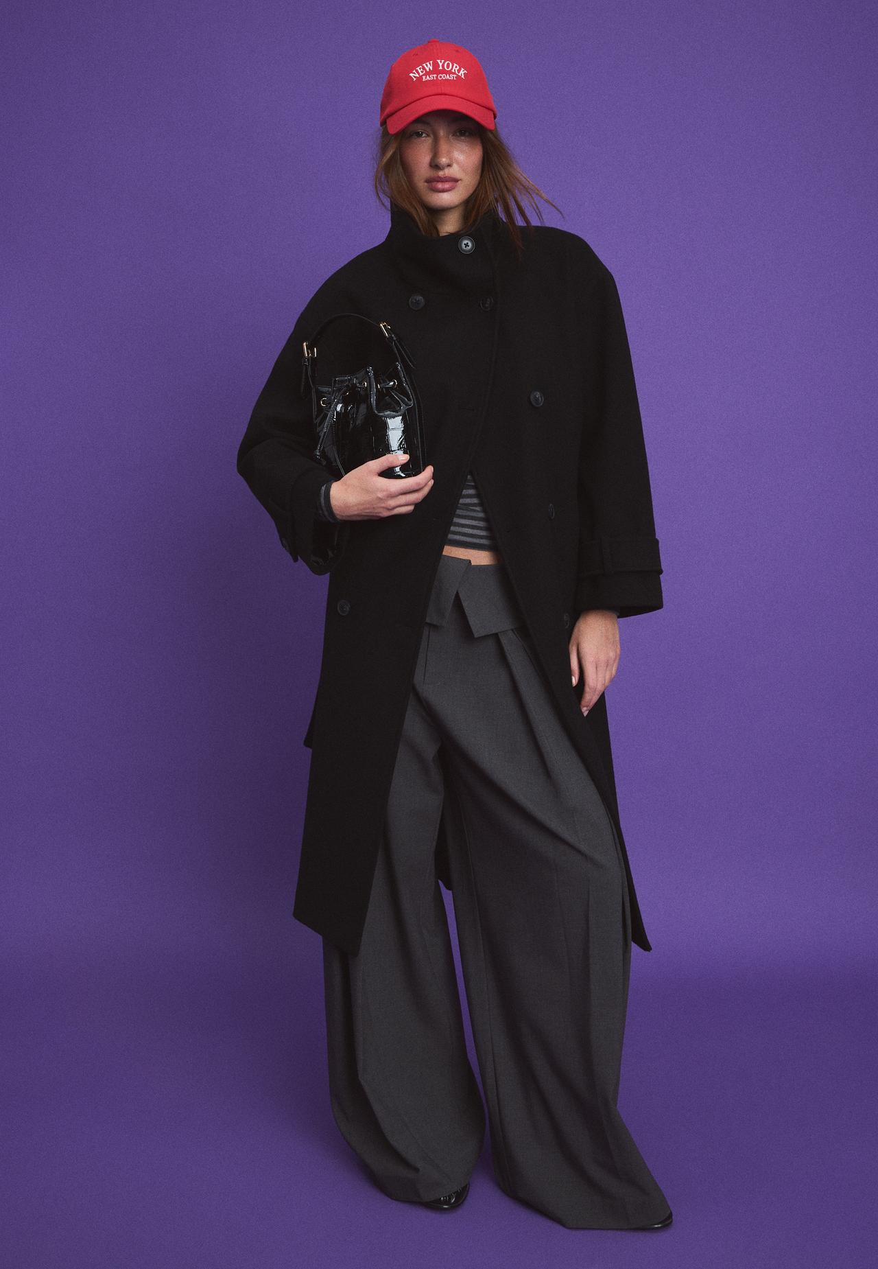 Mock croc bucket bag — Black