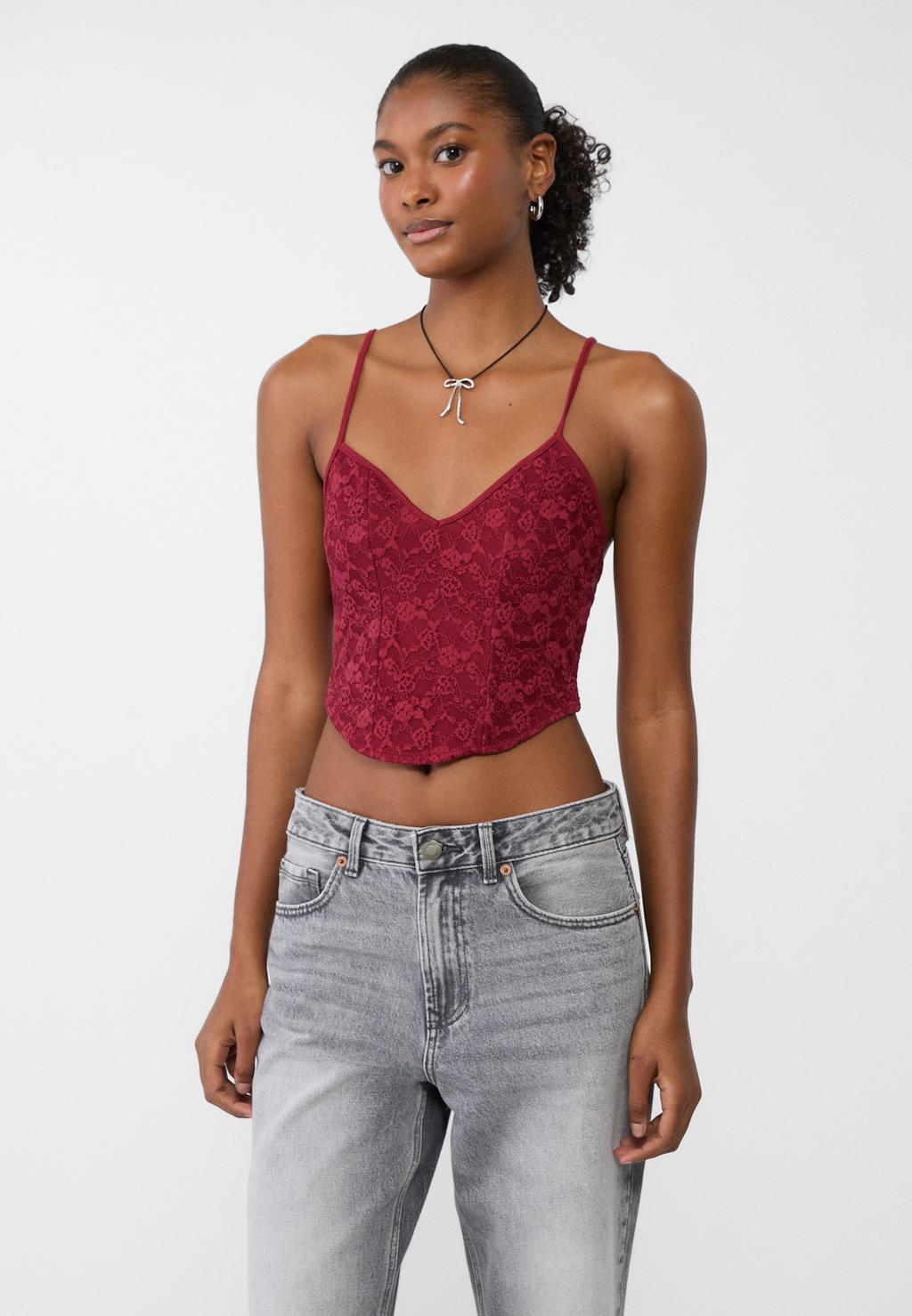 Strappy lace top