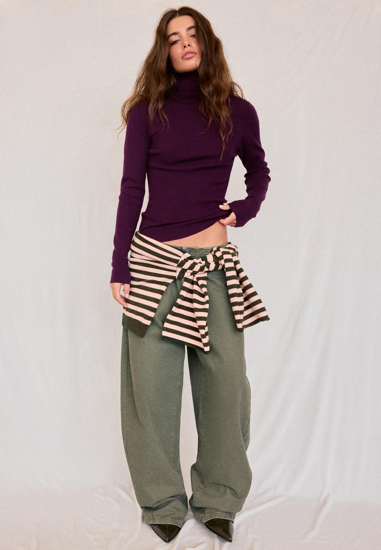 Basic turtleneck jumper — Dark purple