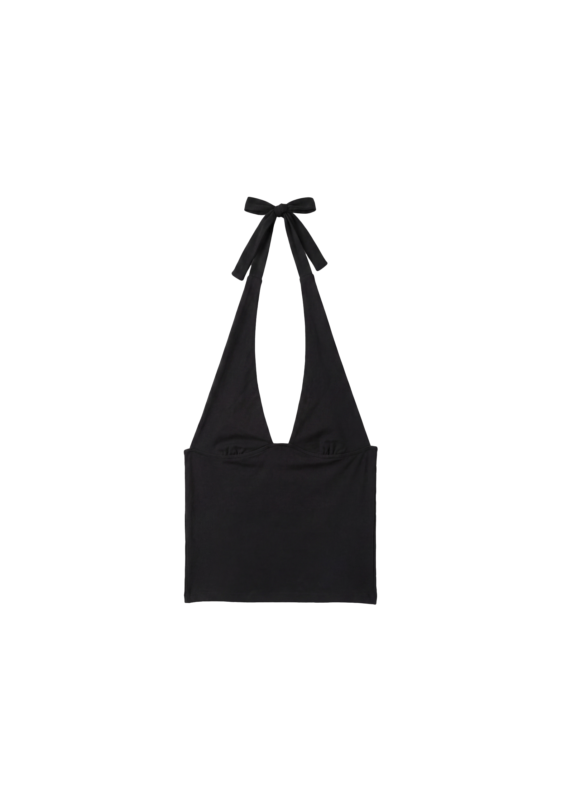 Halter neck tie top — Black