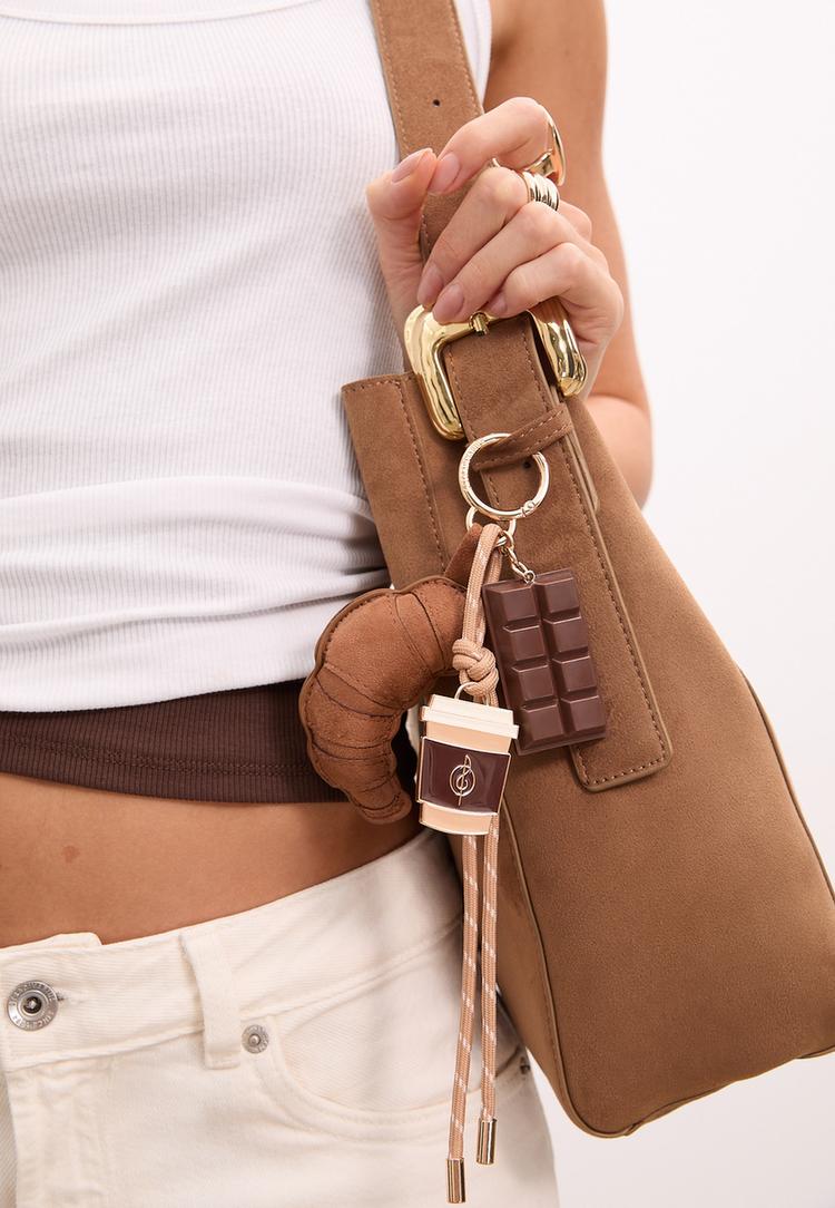 Stradivarius Μπρελόκ Charm Καφές & Κρουασάν Καφέ Os φωτογραφία