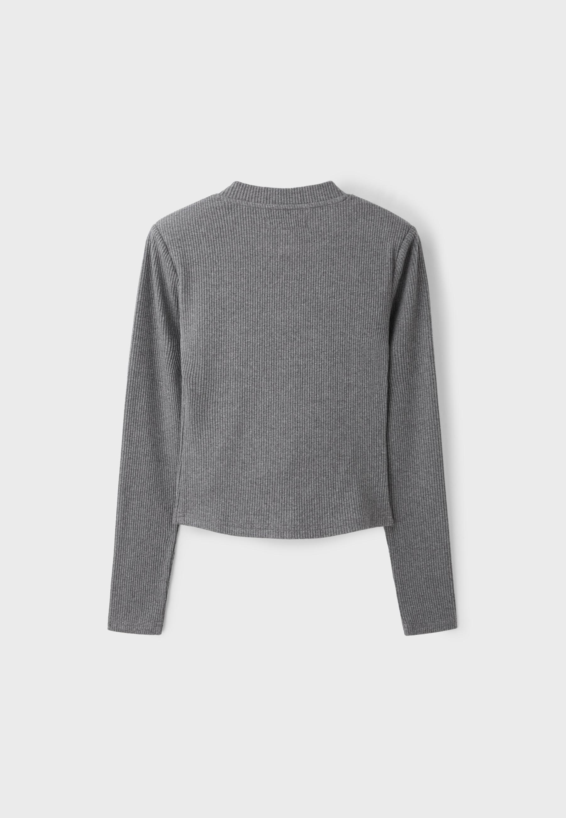 Knit cardigan with shoulder pads — Dark grey