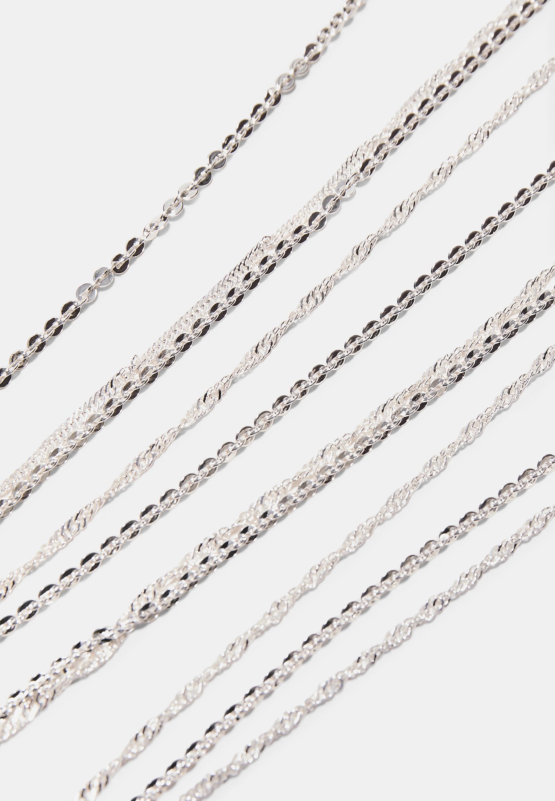 Long multi-chain necklace — Grey