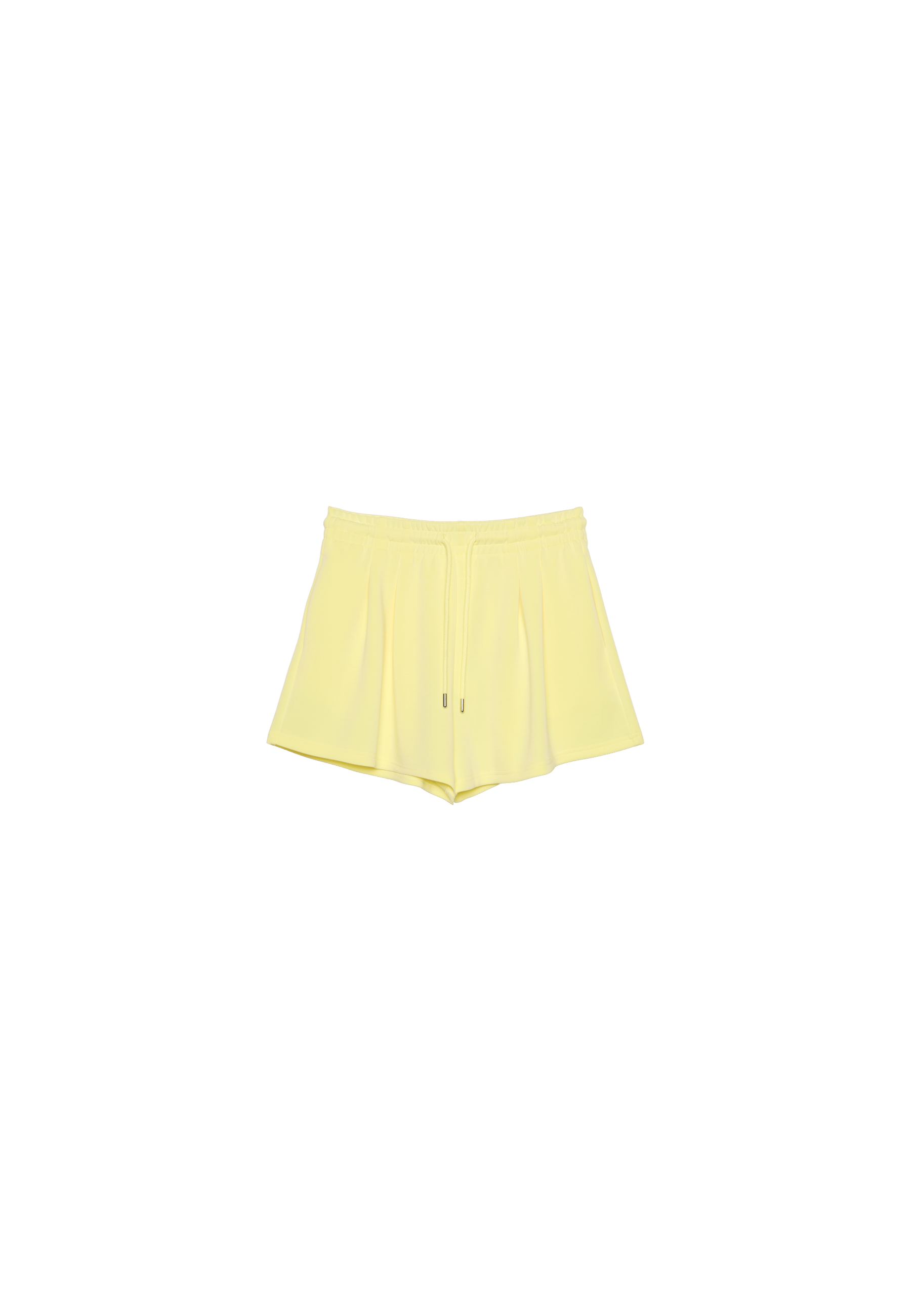 Soft-touch shorts with darts — Pastel yellow